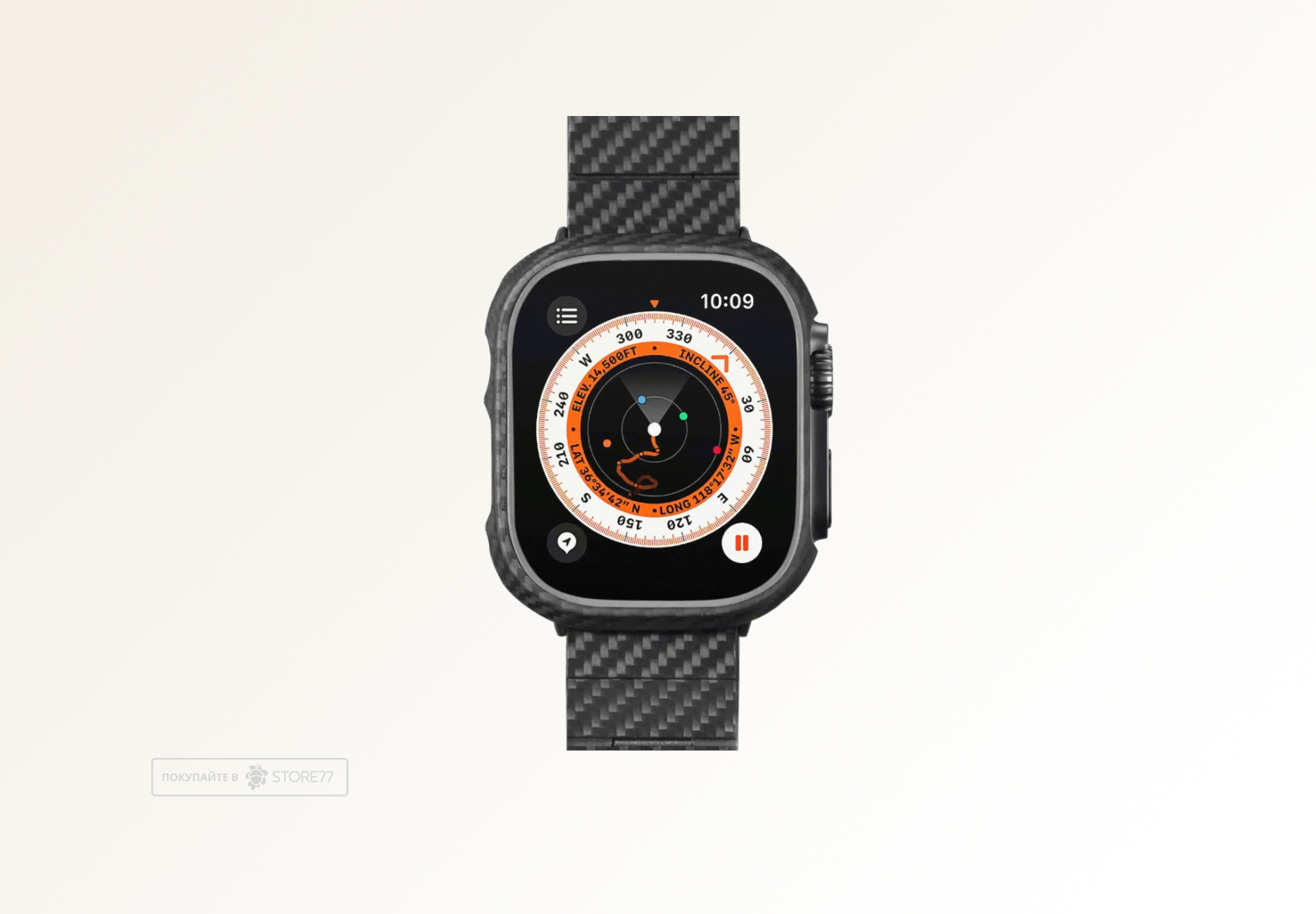 Чехол Pitaka Air Case для Apple Watch Ultra 49мм (Чёрно-серый)