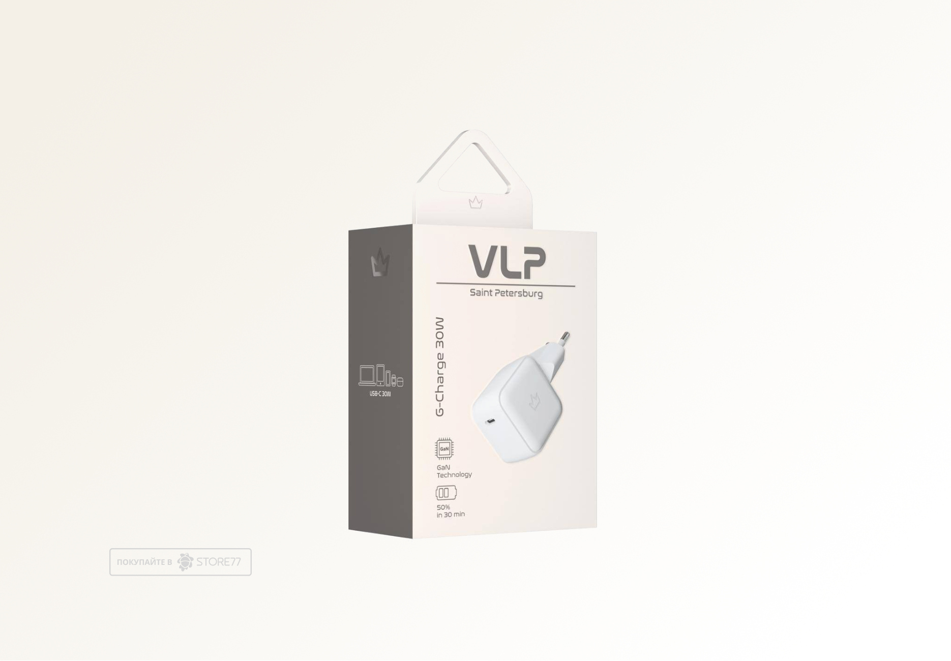 Сетевое зарядное устройство VLP G-Charge 30 Вт Gan USB-С (Белое)