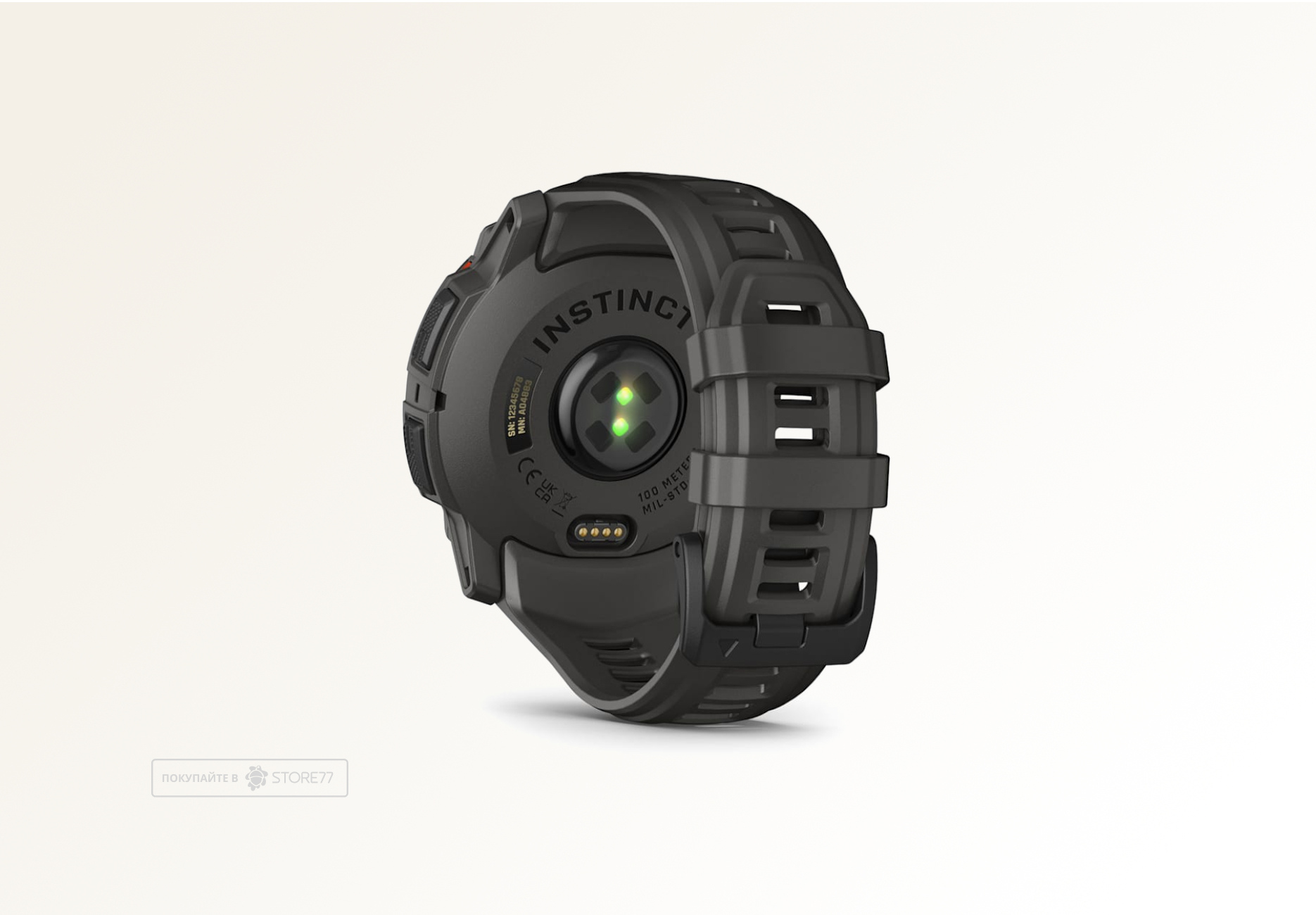 Умные часы Garmin INSTINCT 3 45 мм AMOLED, корпус: черный, с черным силиконовым ремешком (Black)