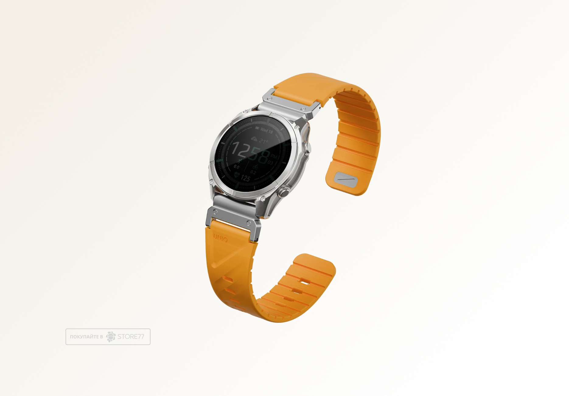 Ремешок Uniq FLUO для часов Garmin 22мм каучуковый (Оранжевый)