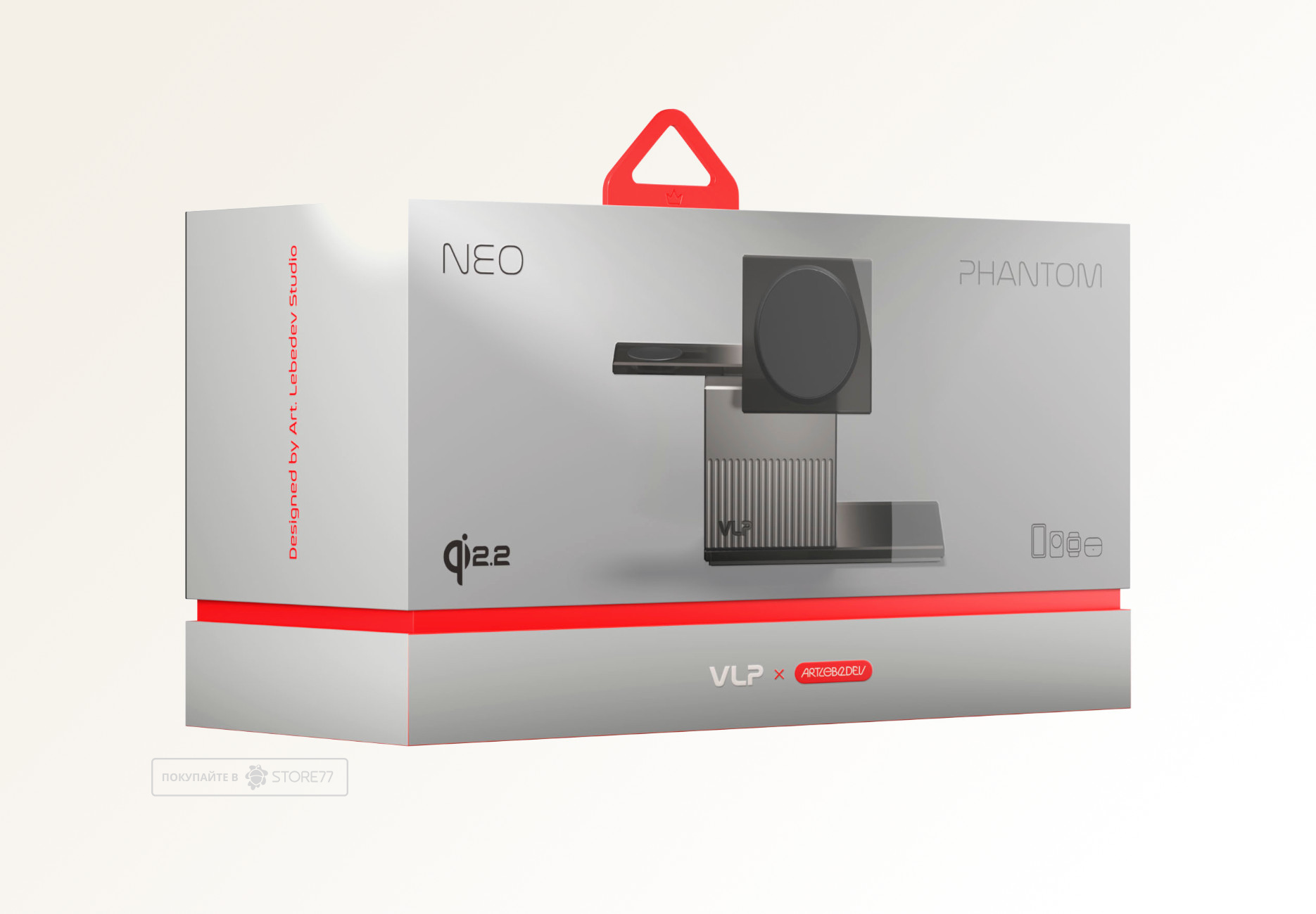 Беспроводное зарядное устройство VLP Neo Phantom для Apple Qi2.2 (Серое)