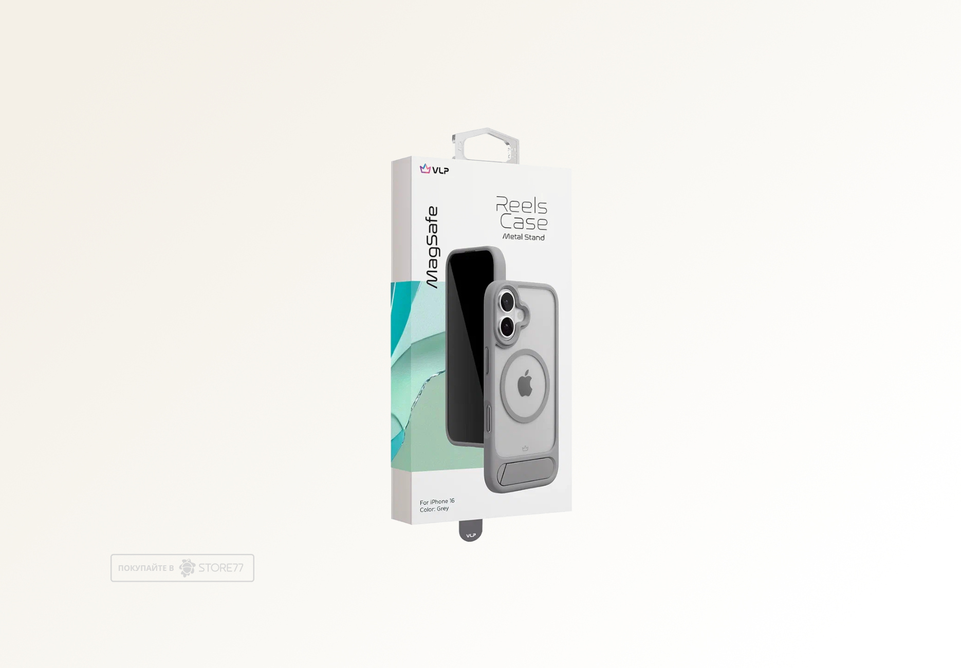 Чехол защитный VLP Reels Case с поддержкой MagSafe для iPhone 16 (Серый)