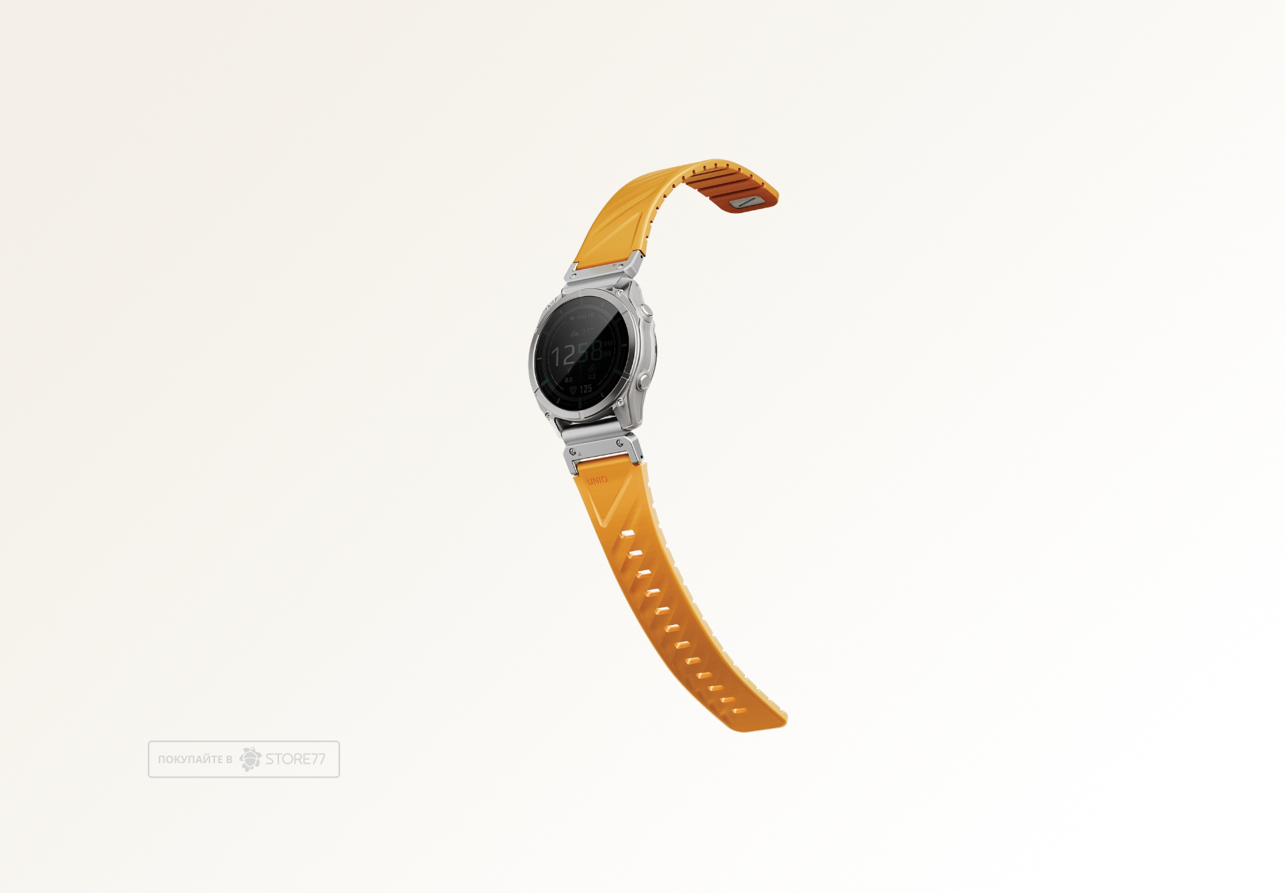 Ремешок Uniq FLUO для часов Garmin 22мм каучуковый (Оранжевый)