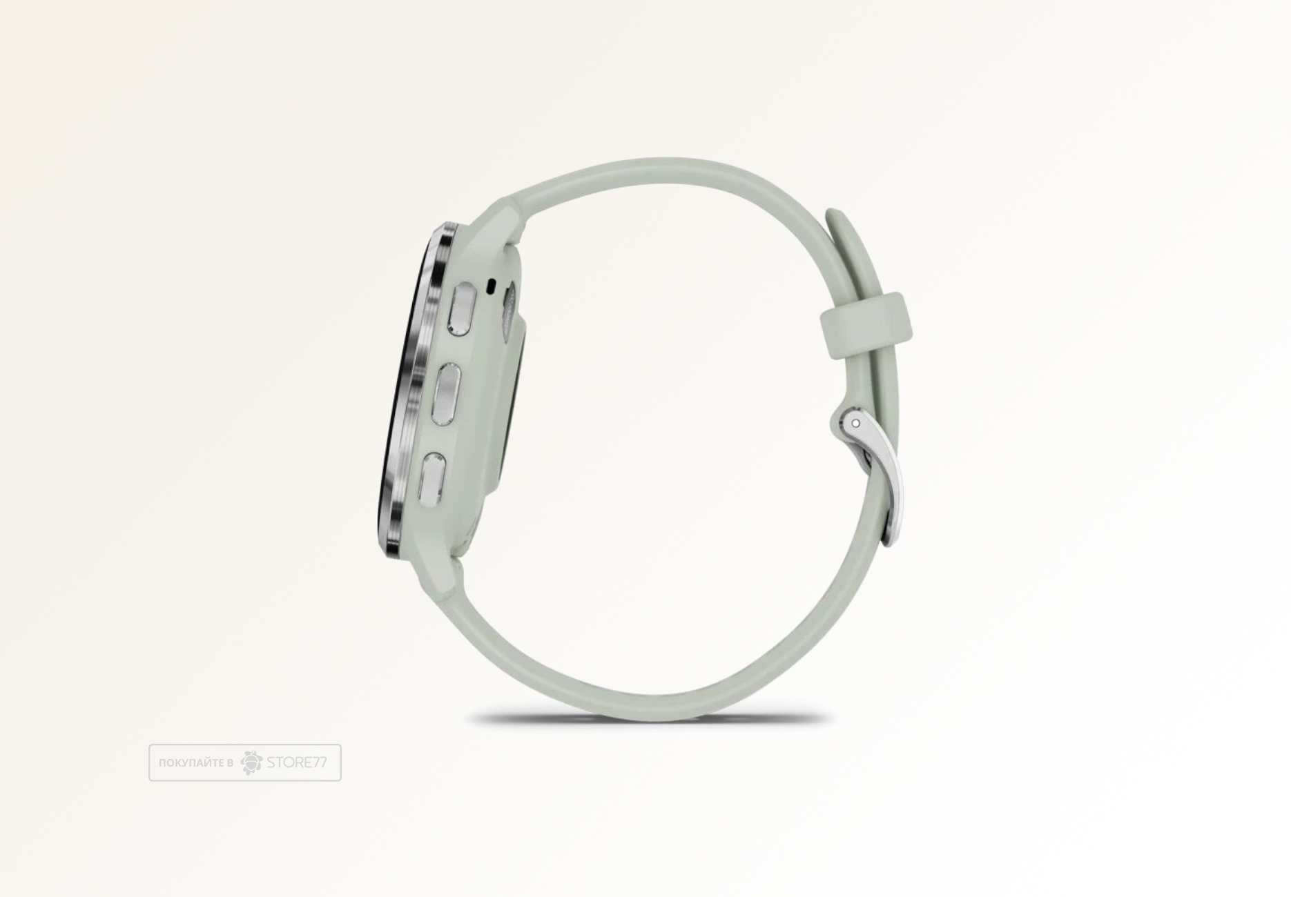 Умные часы Garmin VENU 3s 41 мм, корпус: серебристый (Silver), с серо-зеленым силиконовым ремешком (Sage Grey)