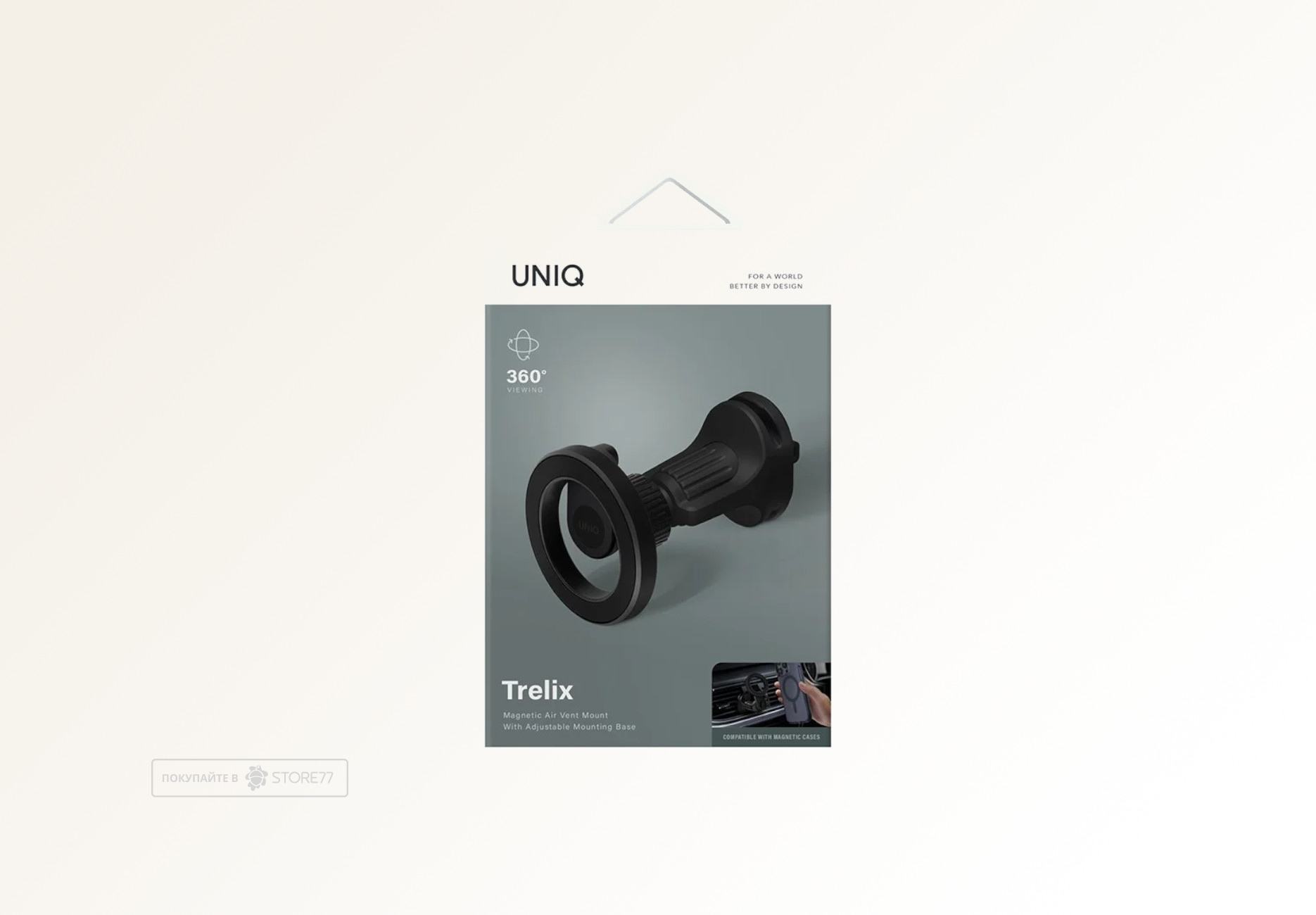 Автомобильный держатель Uniq TRELIX Magnetic Air (Черный)