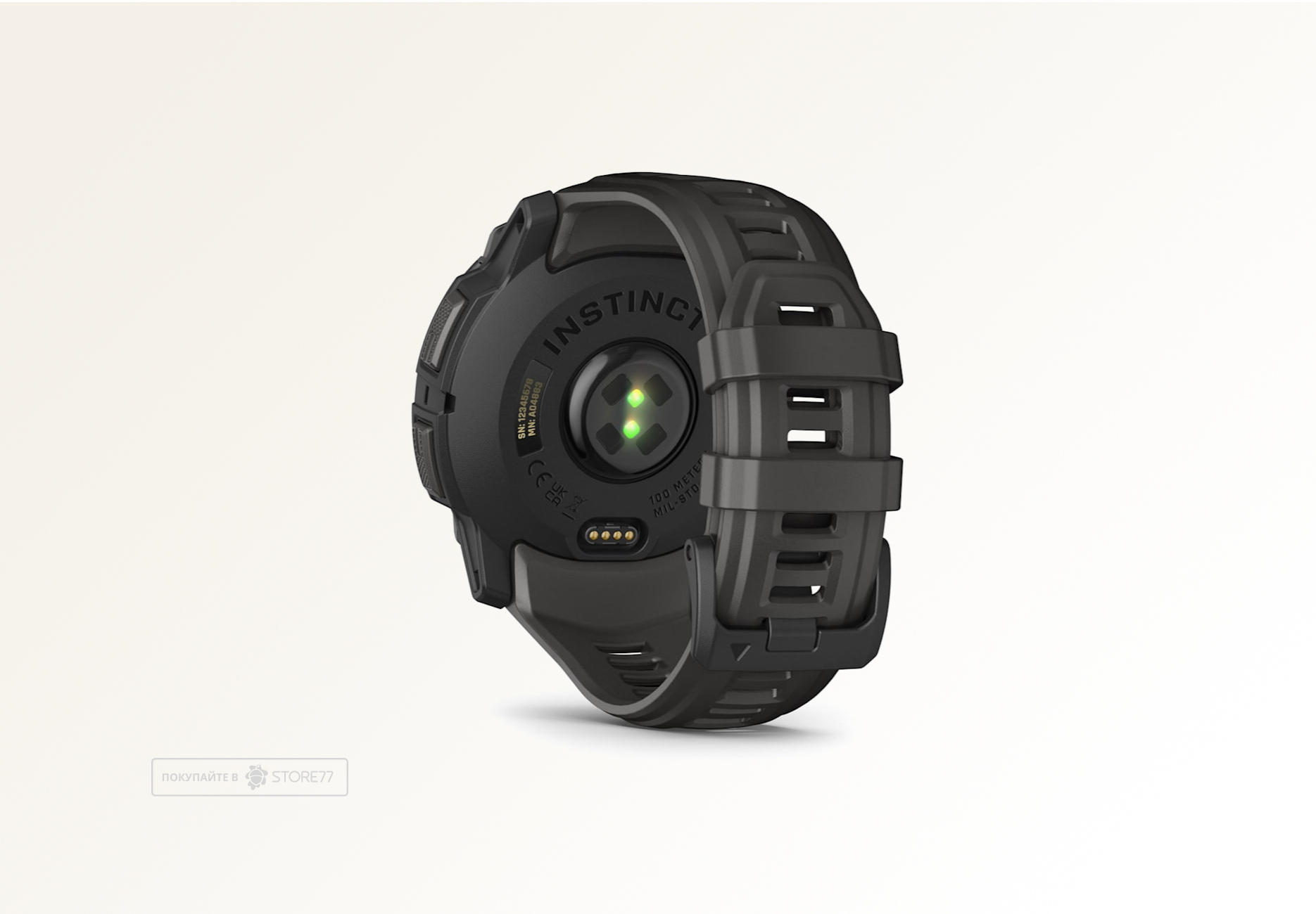 Умные часы Garmin INSTINCT 3 50 мм AMOLED, корпус: черный (Black), с угольно-черным силиконовым ремешком (Charcoal Band)