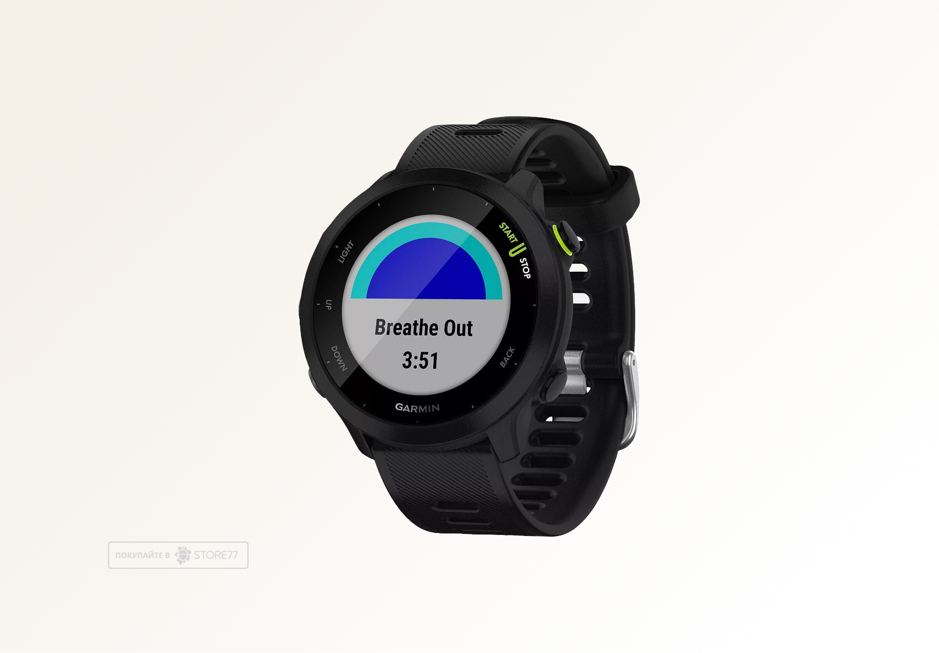 Умные часы Garmin FORERUNNER 55 42 мм, корпус: черный, с черным силиконовым ремешком (Black)