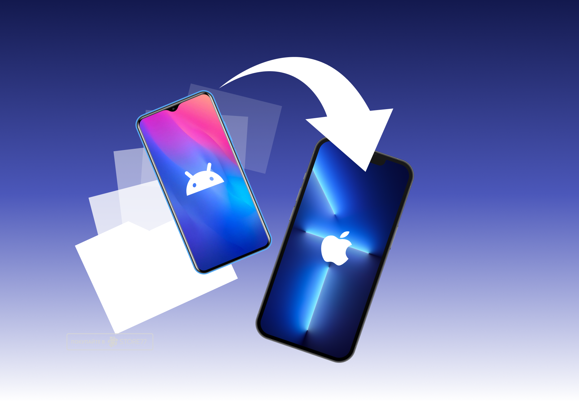 Перенос данных от 50 ГБ до 100 ГБ на iOS с Android