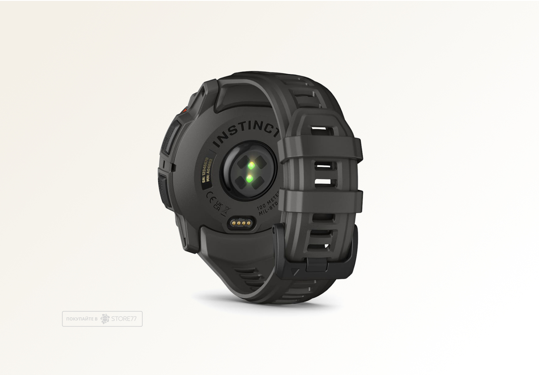 Умные часы Garmin INSTINCT 3 50 мм Solar, корпус: черный (Black), с угольно-черным силиконовым ремешком (Charcoal Band)