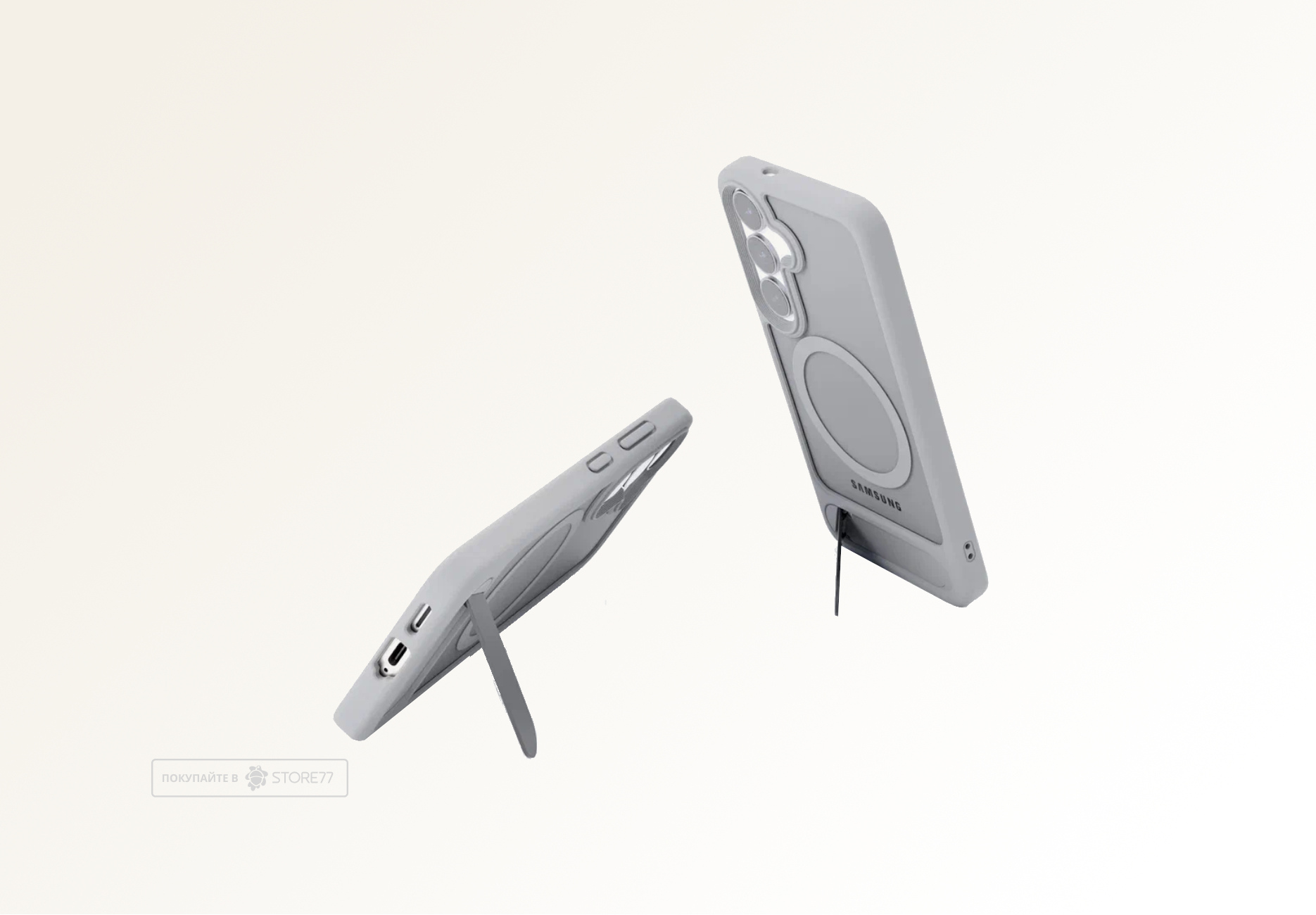 Чехол защитный VLP Reels Case с поддержкой MagSafe для Samsung Galaxy S25 (Серый)
