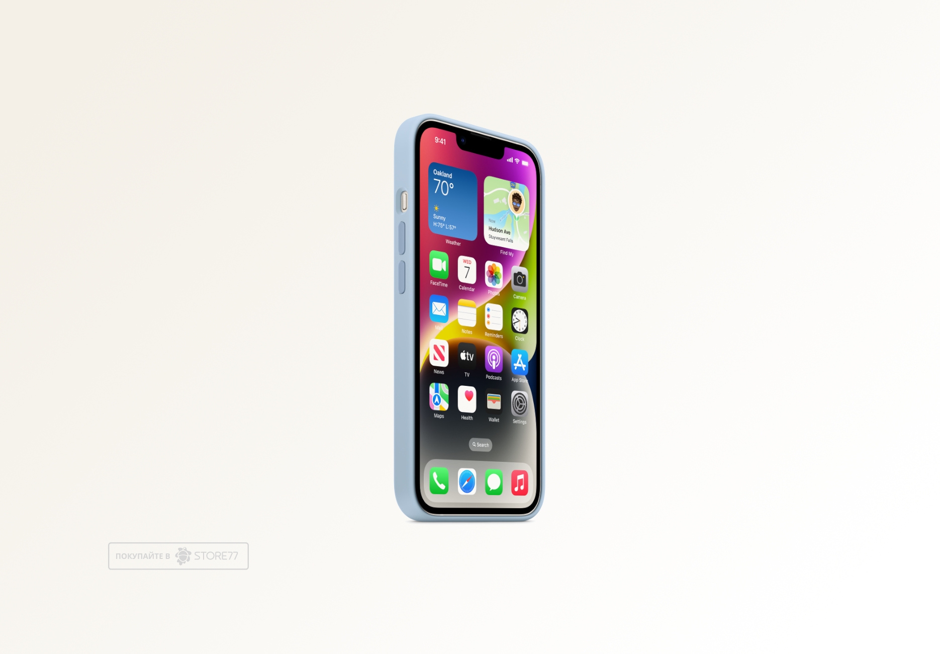 Чехол Тор силиконовый с поддержкой MagSafe для iPhone 14/13 (Голубой)