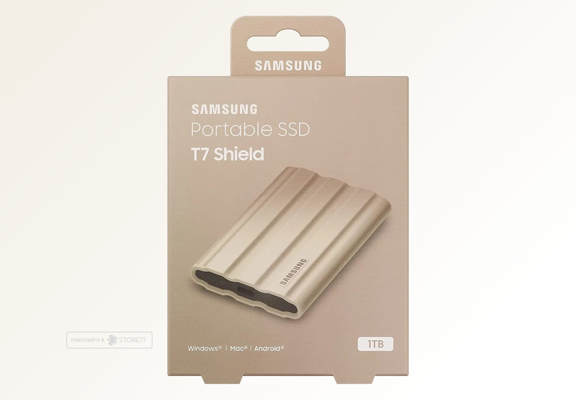 Внешний SSD Samsung T7 Shield USB 3.2 USB-C 1Tb (Бежевый)
