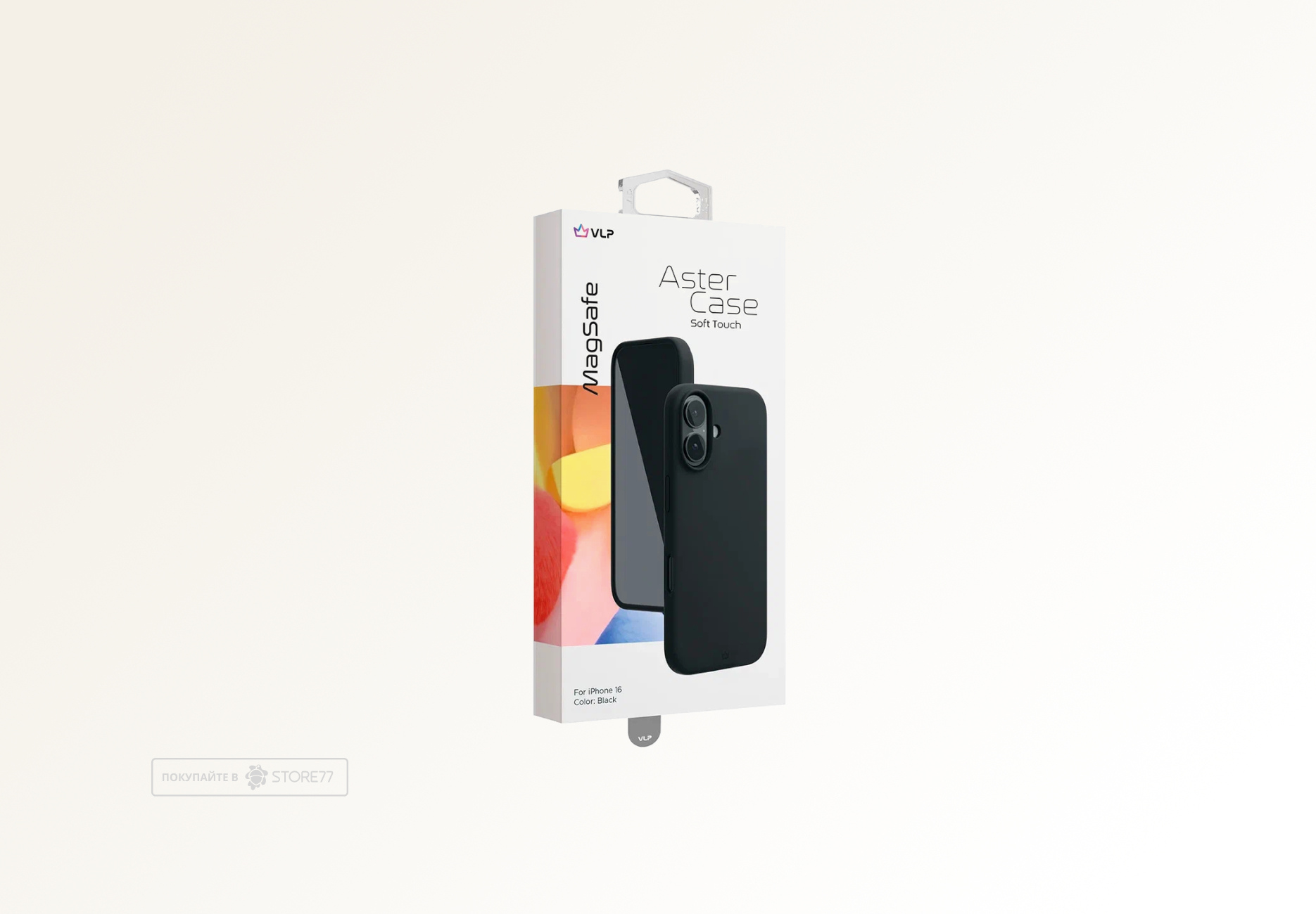 Чехол защитный VLP Aster Case с поддержкой MagSafe для iPhone 16 (Черный)