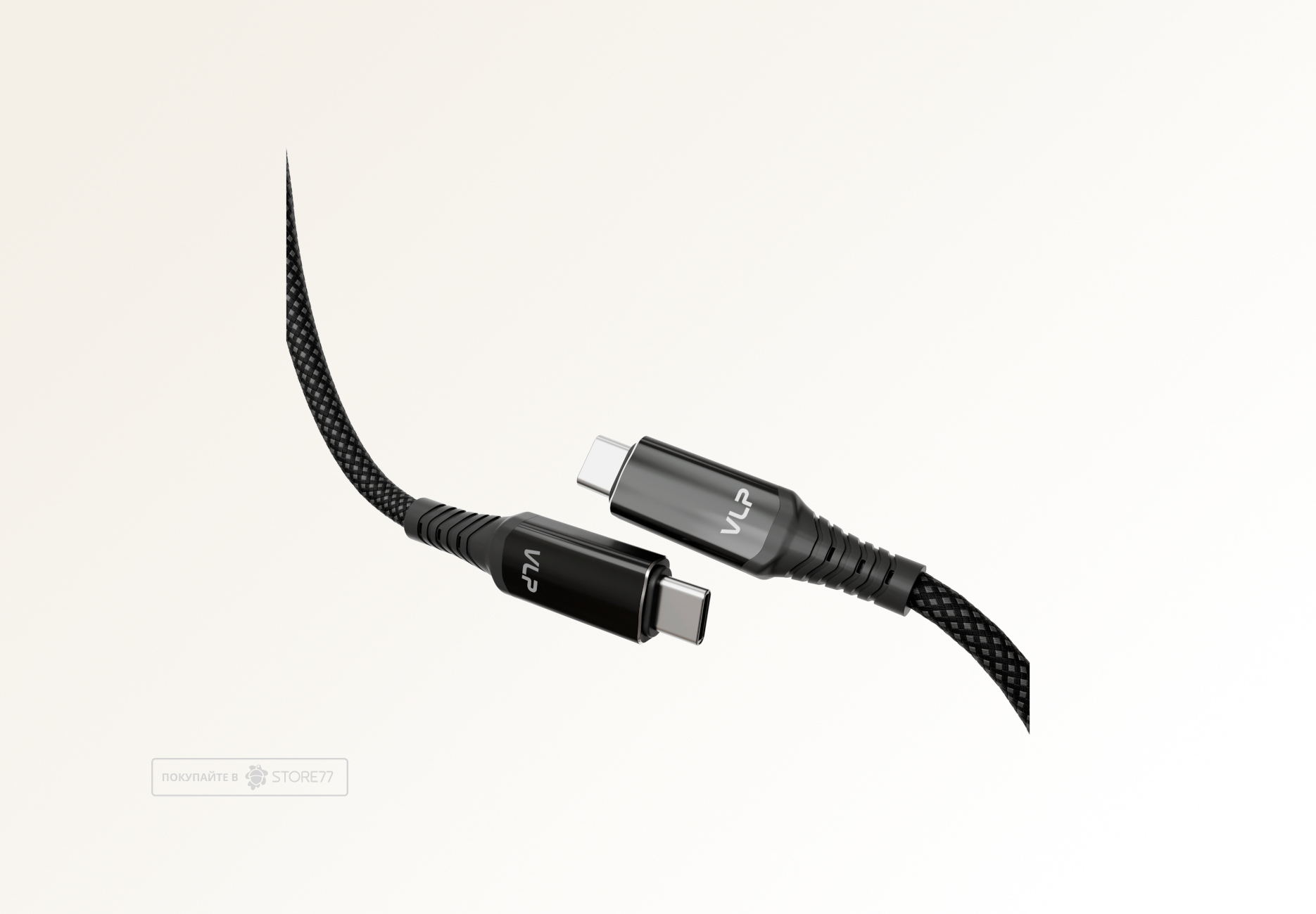 Кабель VLP Thunder USB C - USB C, 240 Вт, 1 м кевларовый (Черный)