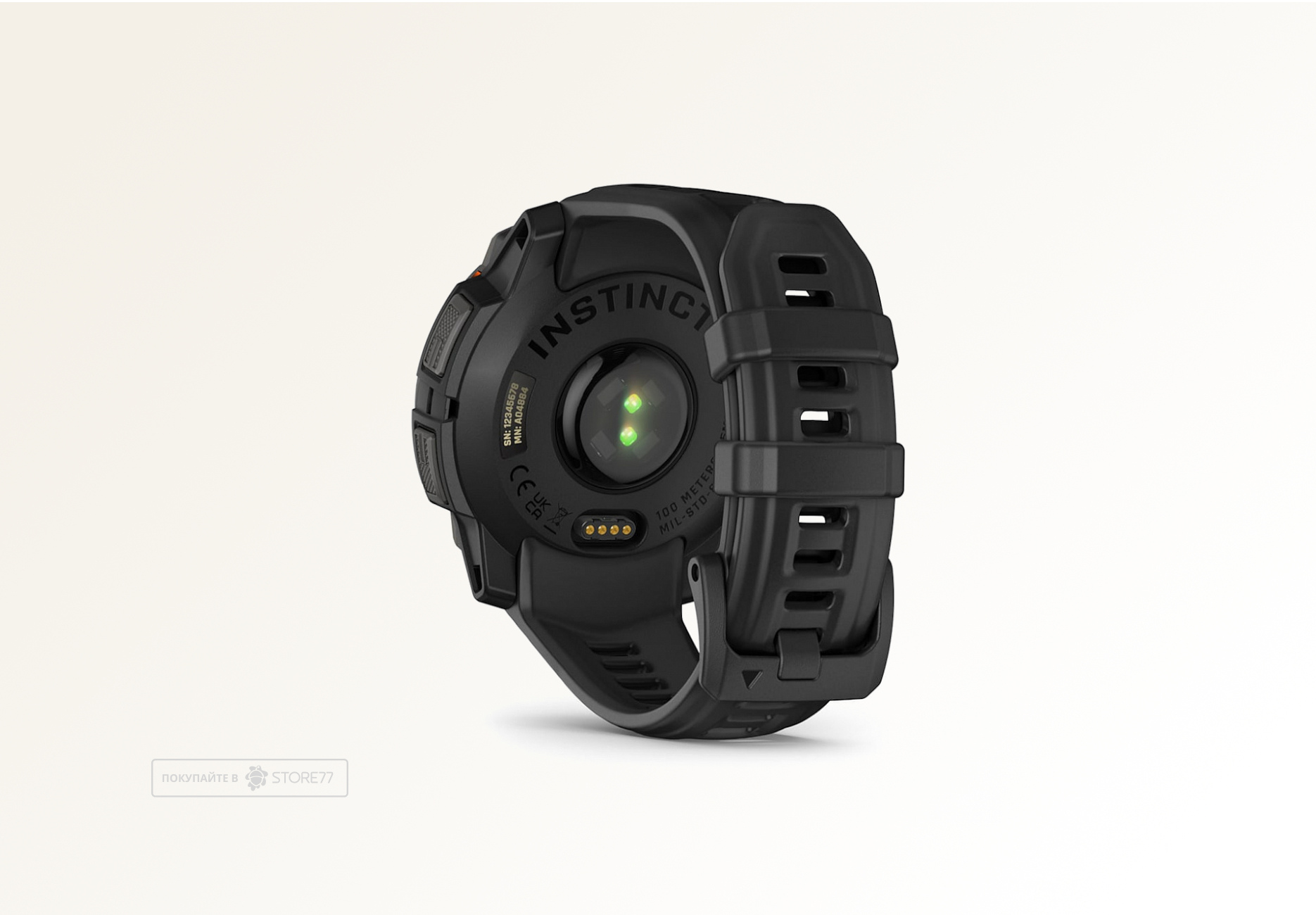 Умные часы Garmin INSTINCT 3 45 мм Solar, корпус: черный, с черным силиконовым ремешком (Black)
