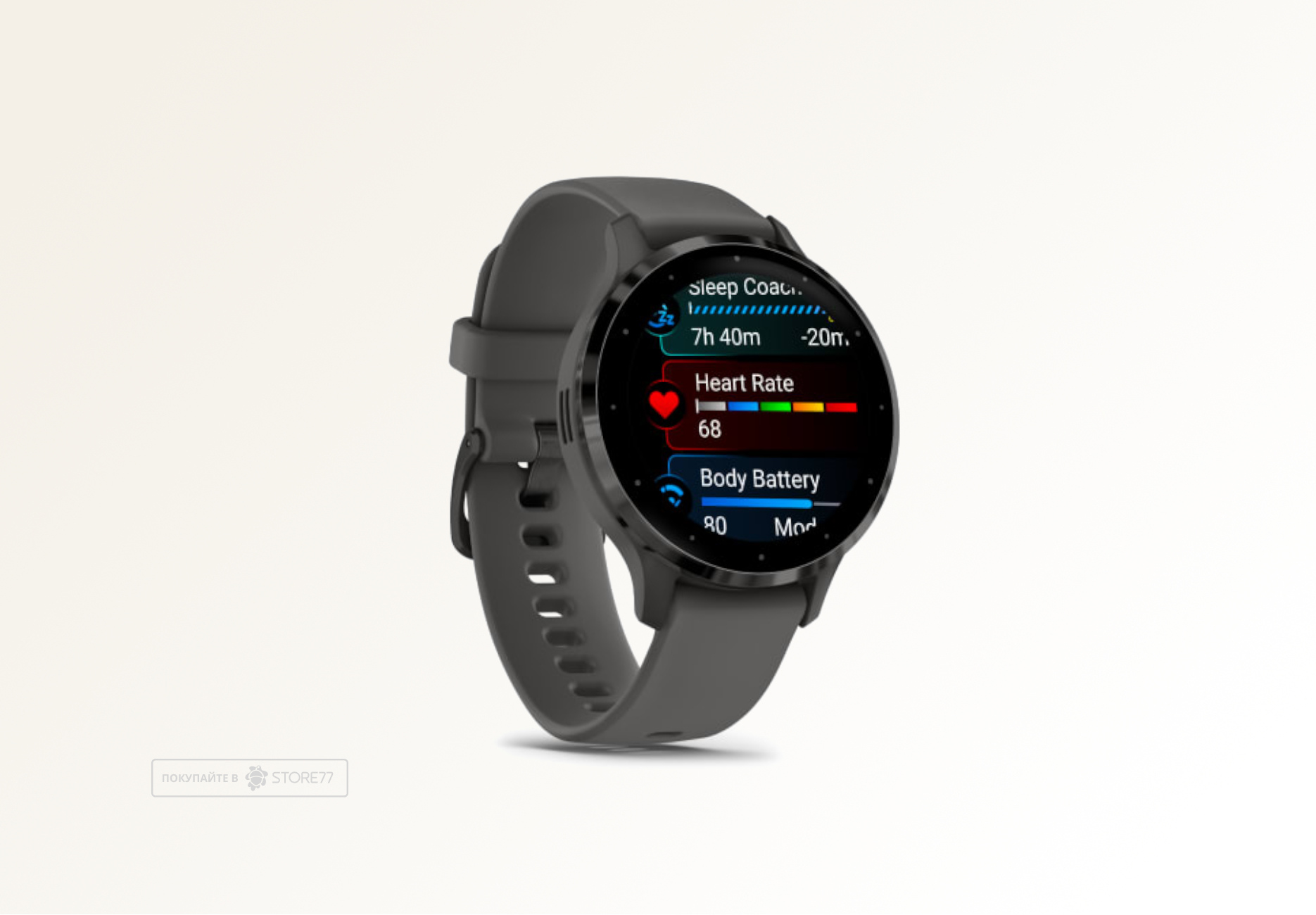 Умные часы Garmin VENU 3s 41 мм, корпус: серый (Slate), с серым силиконовым ремешком (Pebble/Gray)