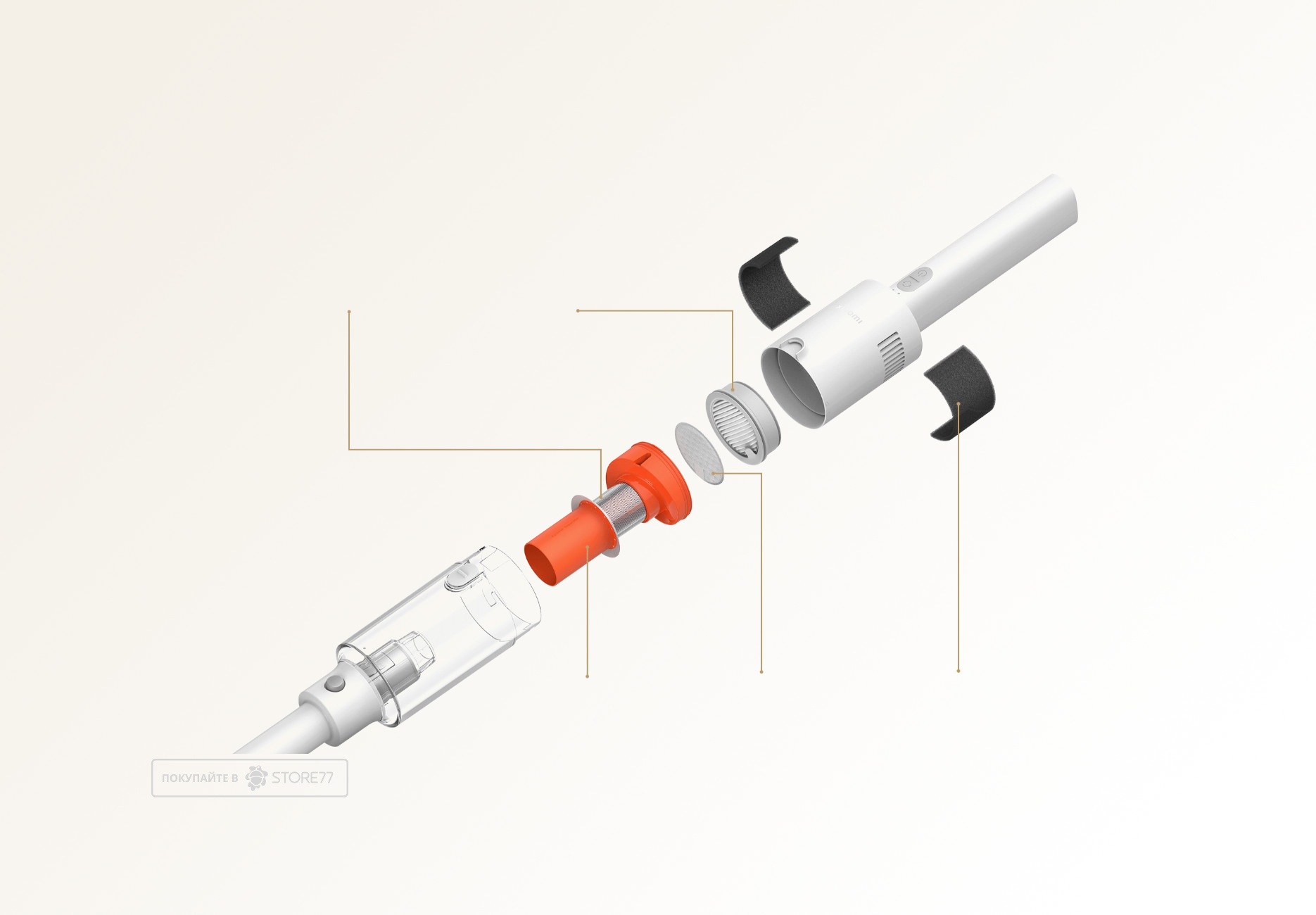 Беспроводной пылесос Xiaomi Vacuum Cleaner P30 EU (Белый)
