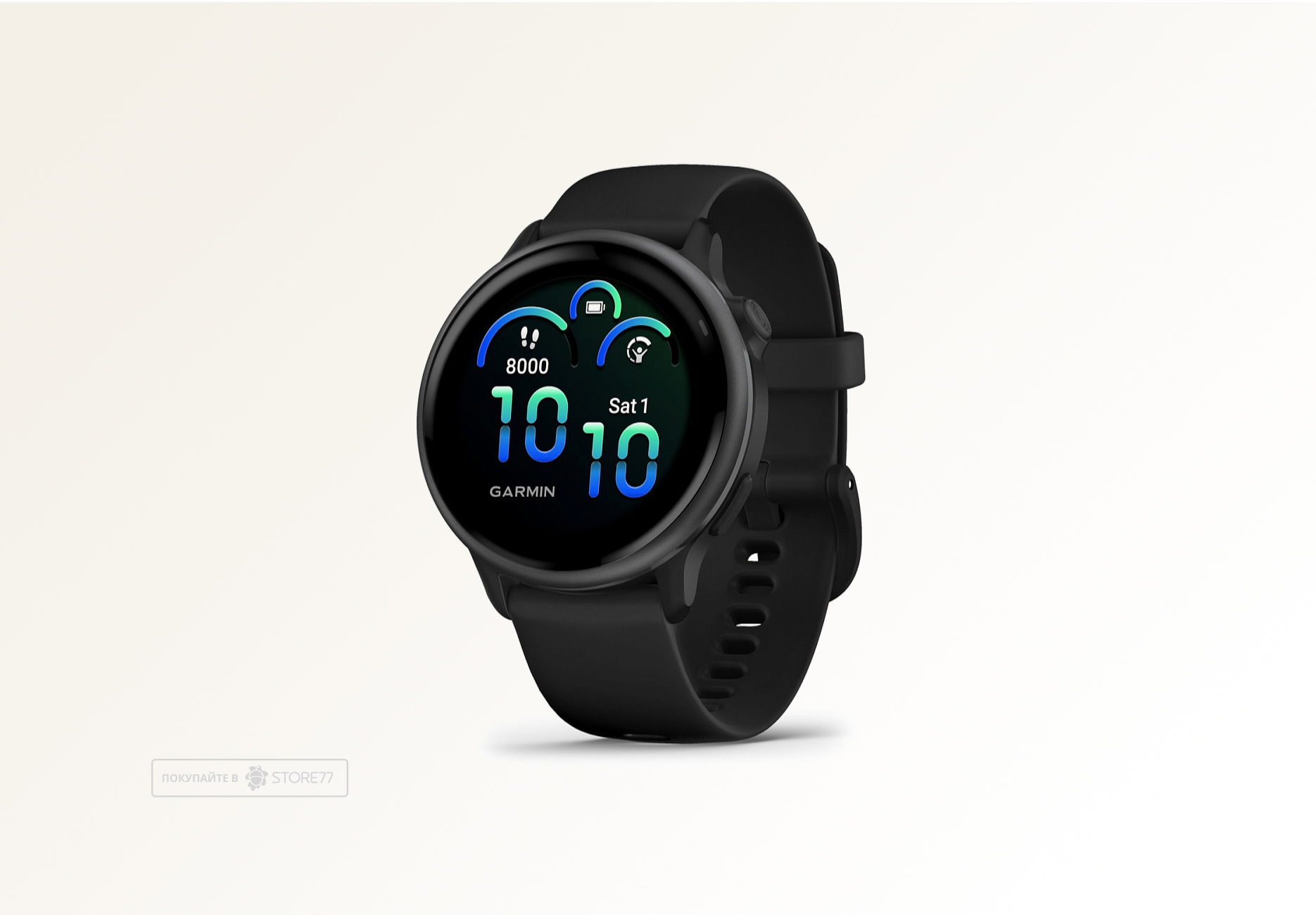 Умные часы Garmin VIVOACTIVE 6 42 мм, корпус: черный (Black), с черным силиконовым ремешком