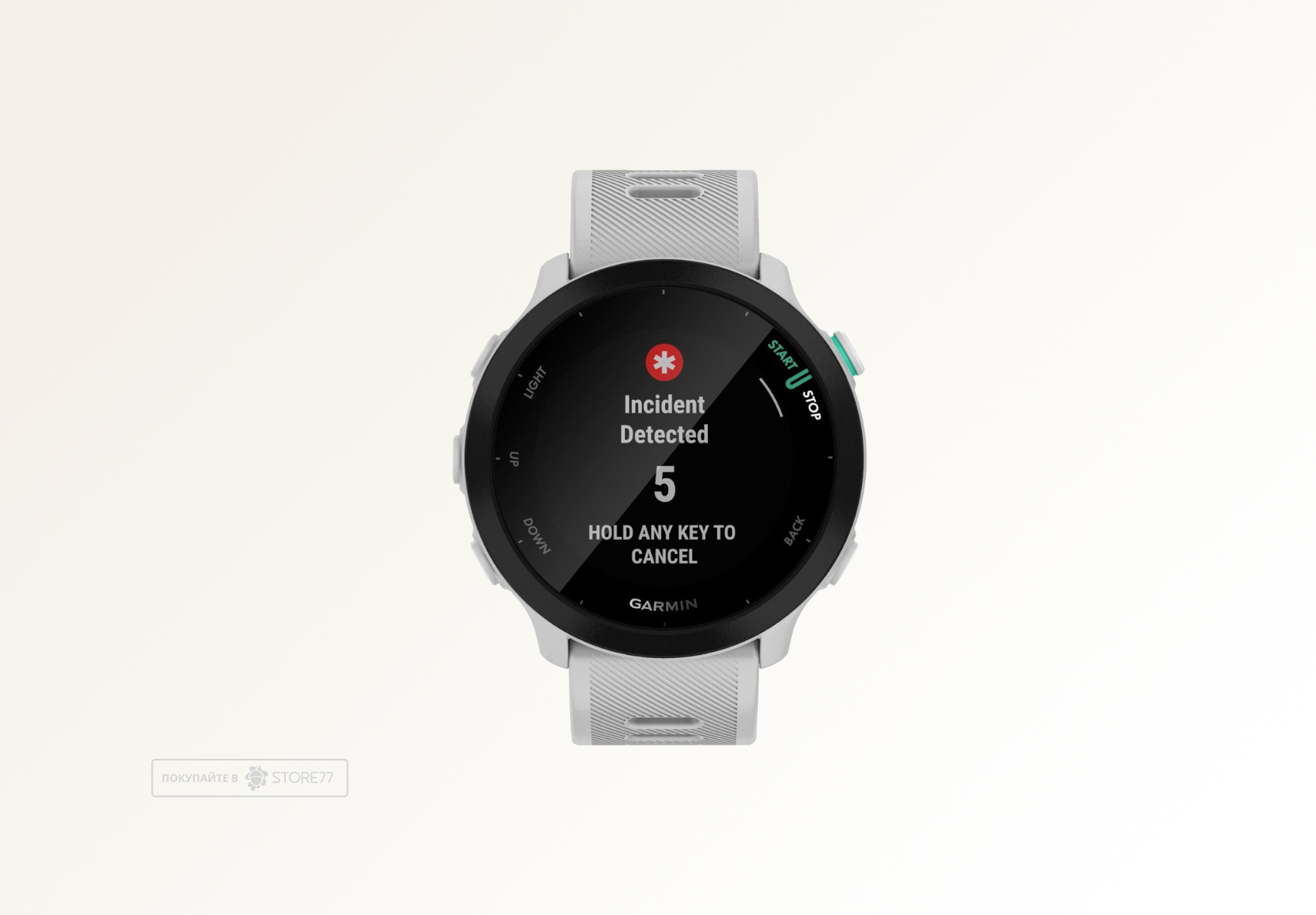 Умные часы Garmin FORERUNNER 55 42 мм, корпус: белый, с белым силиконовым ремешком (White)