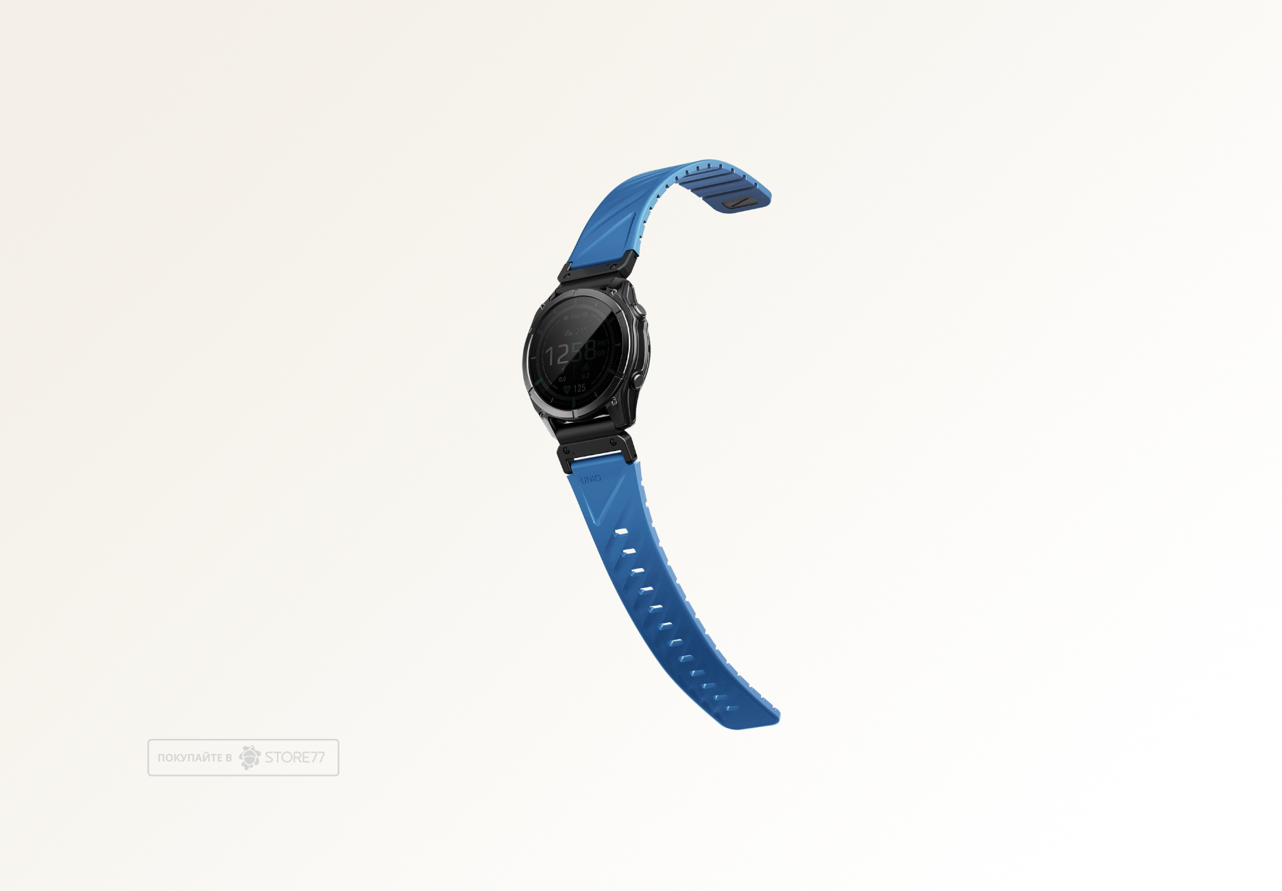 Ремешок Uniq FLUO для часов Garmin 22мм каучуковый (Синий)