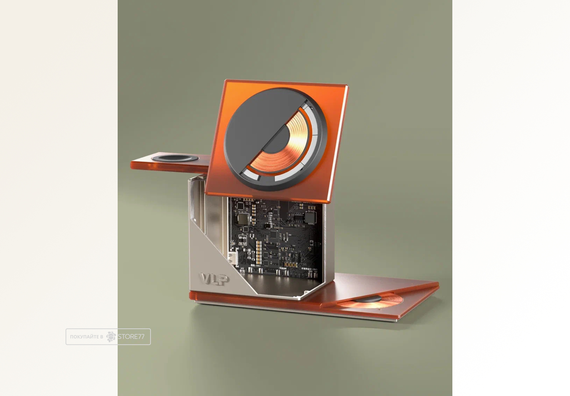 Беспроводное зарядное устройство VLP Neo для Apple Qi2.2 (Янтарно-серое)