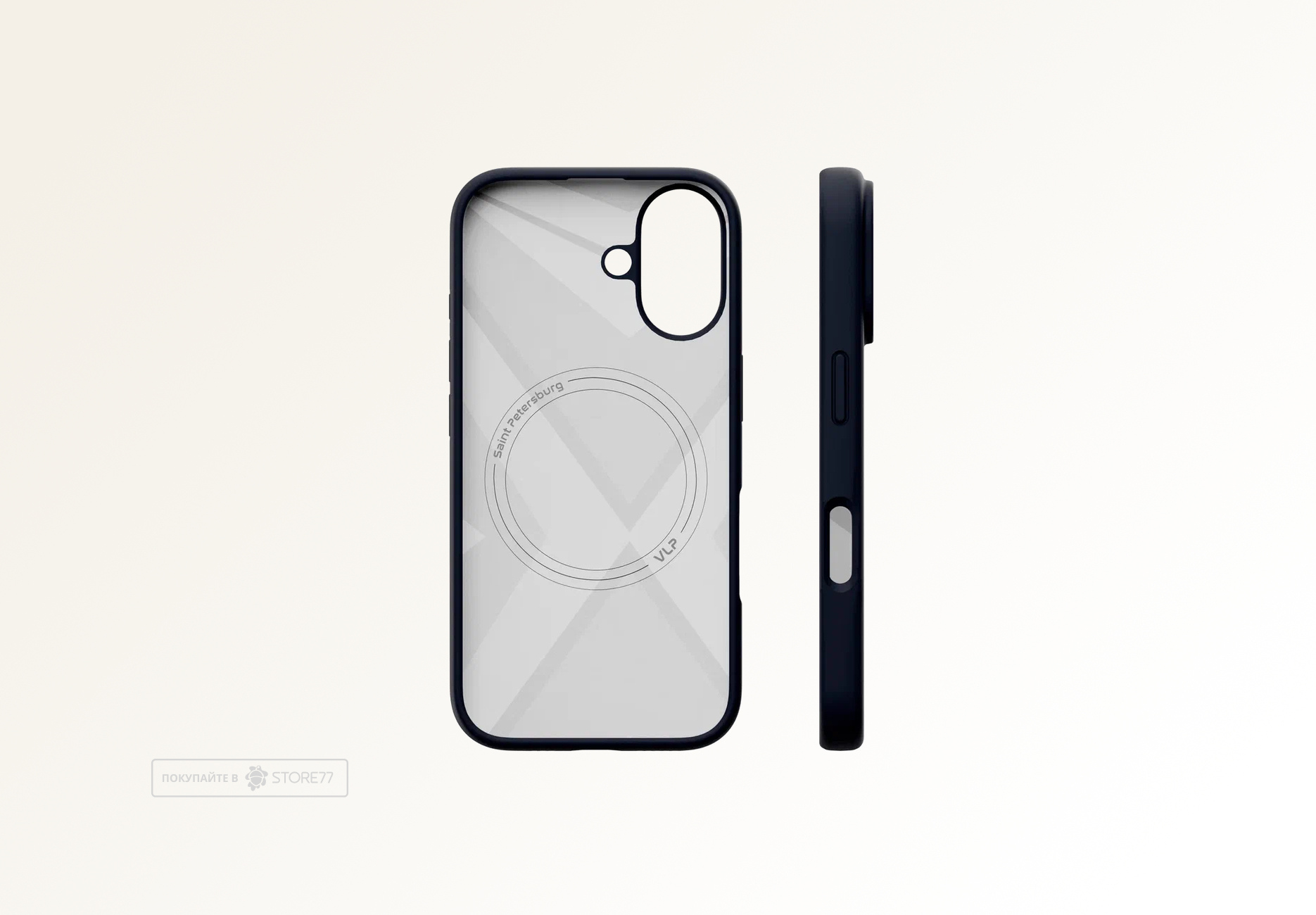 Чехол защитный VLP Aster Case с поддержкой MagSafe для iPhone 16 (Темно-синий)