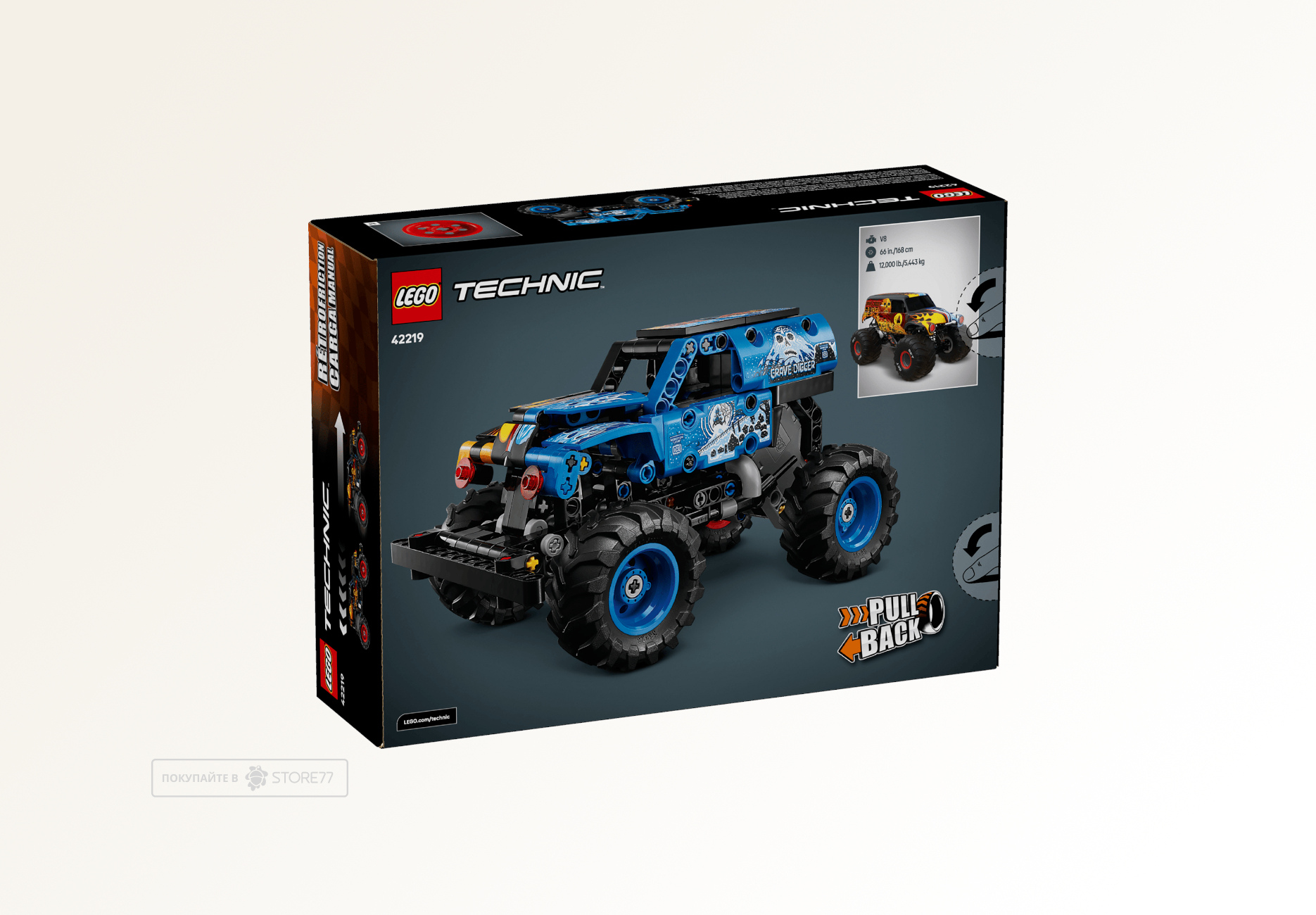 Конструктор LEGO Technic 42219 Monster Jam Grave Digger Огонь и Лёд