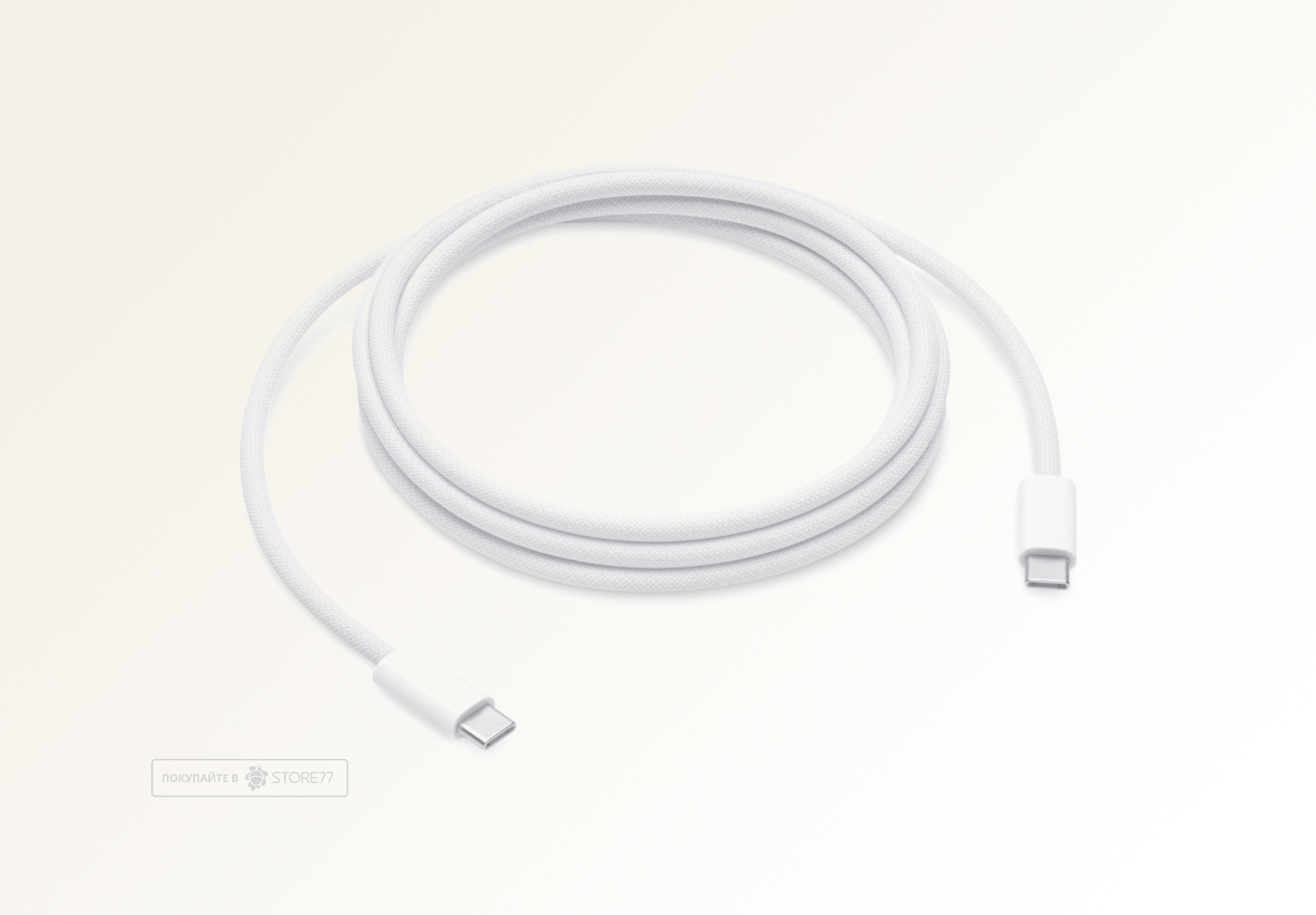 Кабель Apple USB-C - USB-C, 240 Вт, 2 м плетеный (Белый)