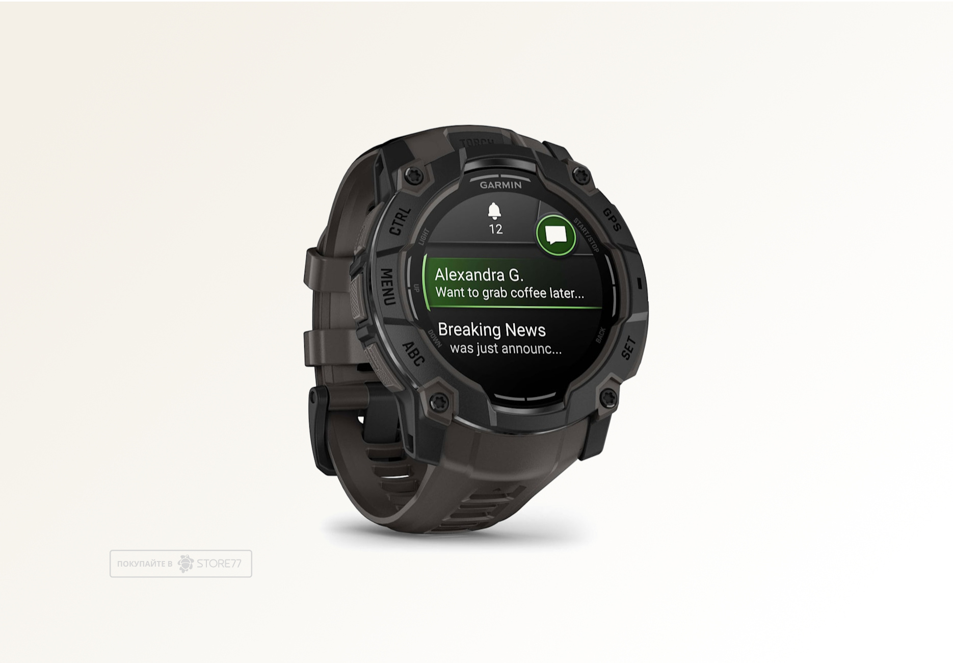 Умные часы Garmin INSTINCT 3 50 мм AMOLED, корпус: черный (Black), с угольно-черным силиконовым ремешком (Charcoal Band)