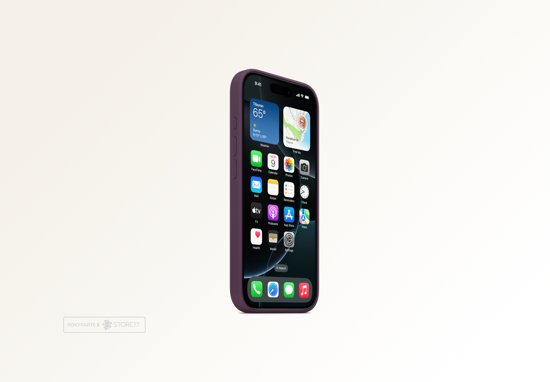 Чехол Тор силиконовый с поддержкой MagSafe для iPhone 16 Pro (Фиолетовый)