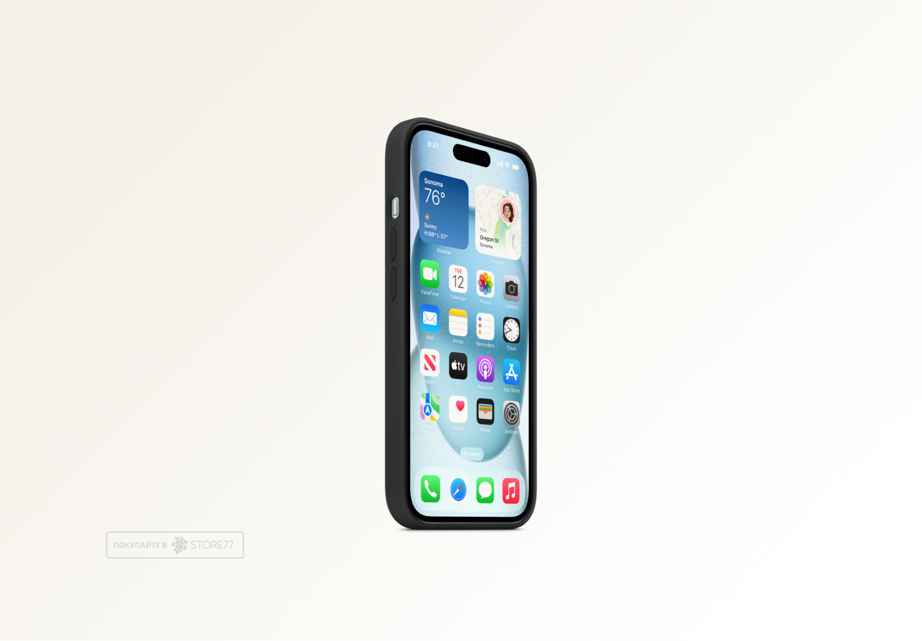 Чехол Тор силиконовый с поддержкой MagSafe для iPhone 15 (Черный)