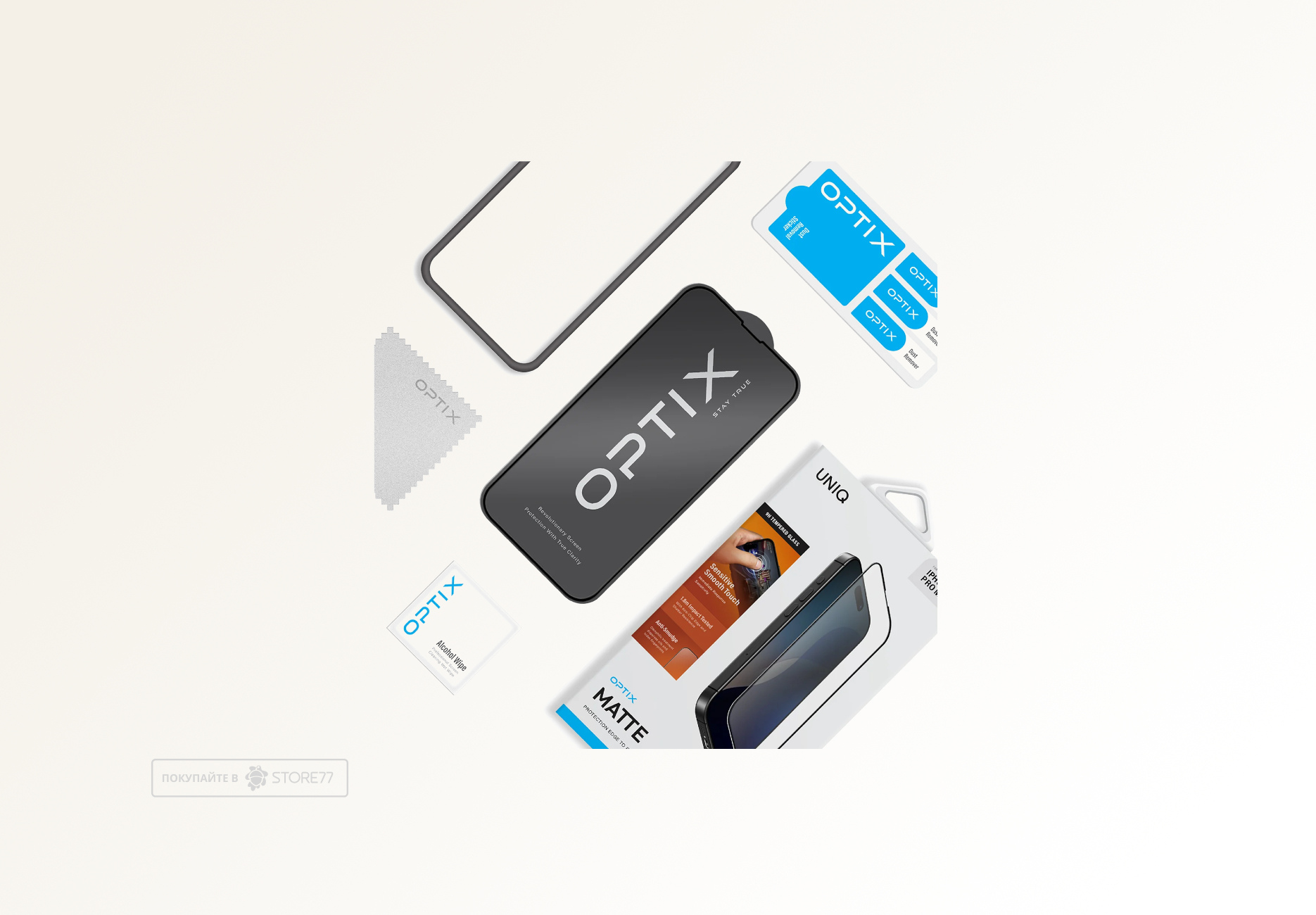 Защитное стекло Uniq OPTIX для iPhone 16 Pro (Матовое)
