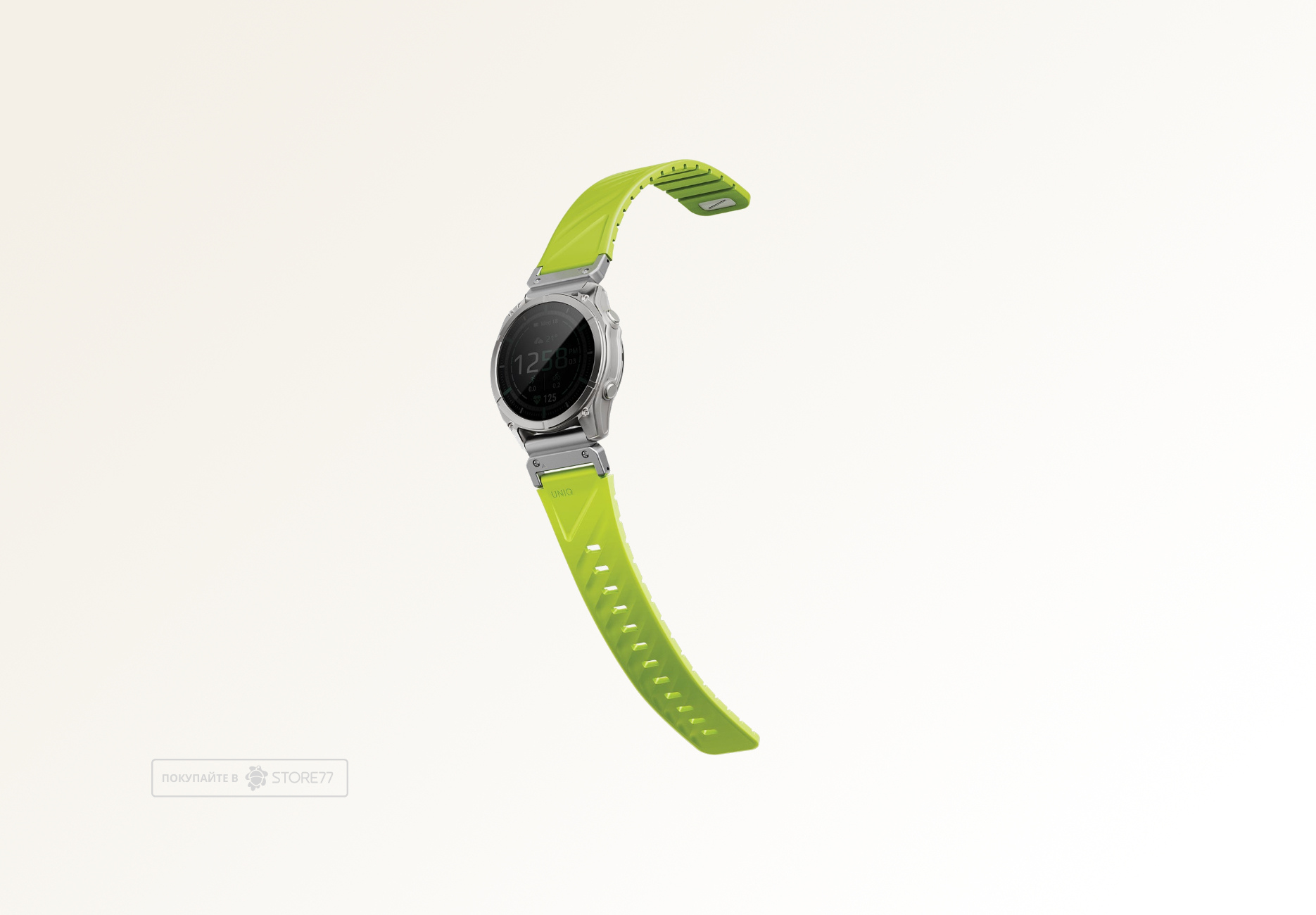 Ремешок Uniq FLUO для часов Garmin 26мм каучуковый (Зеленый)