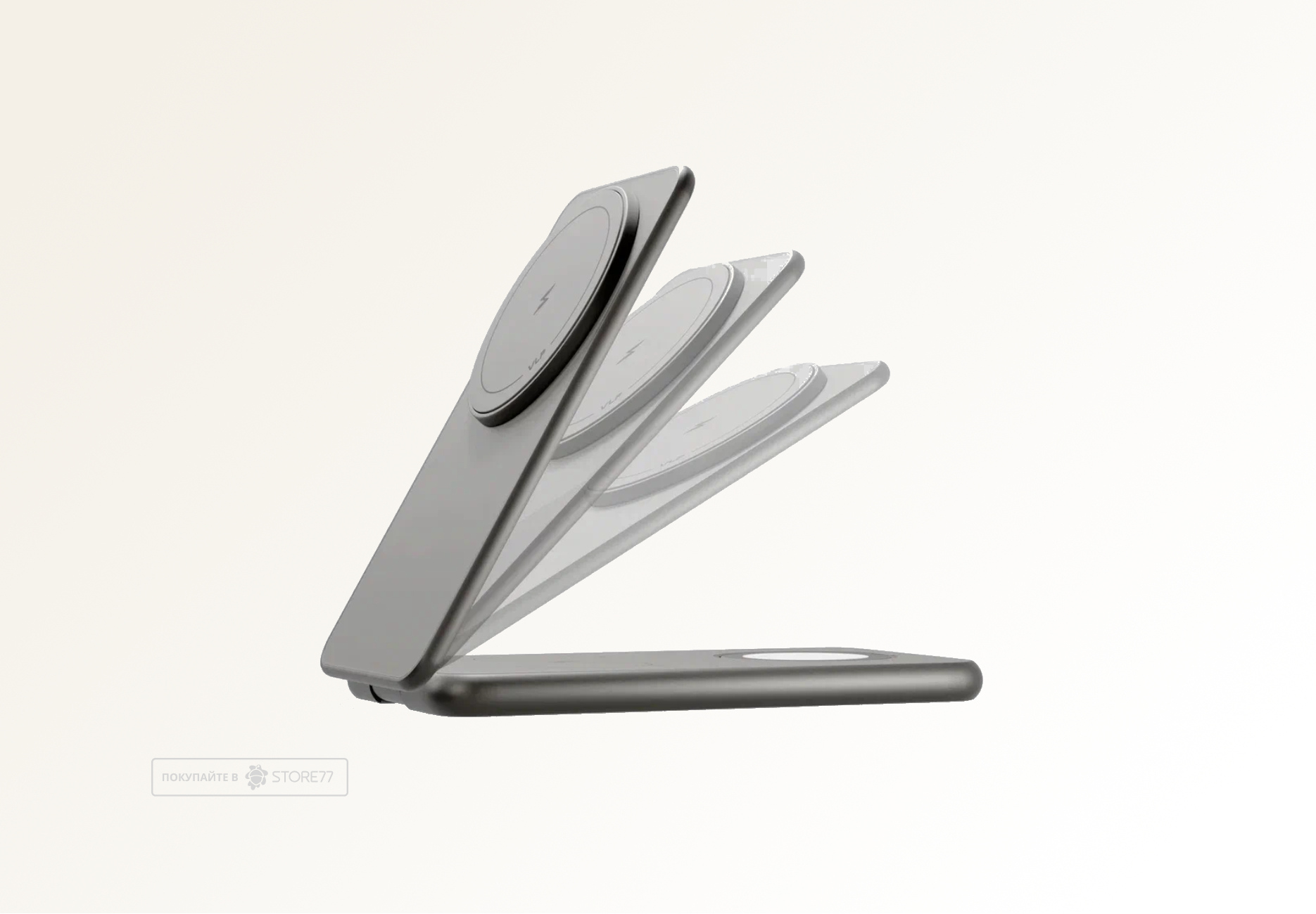 Беспроводное зарядное устройство VLP Alum Power Pro для Apple (Натуральный Титан)