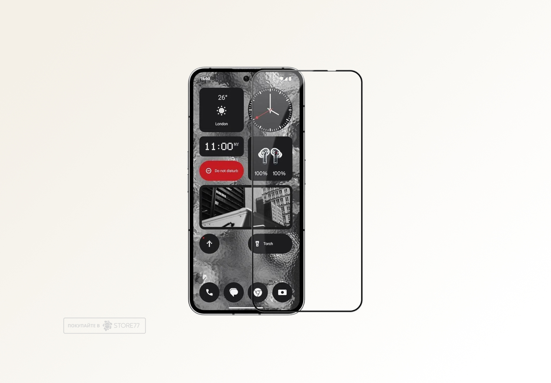 Защитное стекло для Nothing Phone (2) (С черной рамкой)