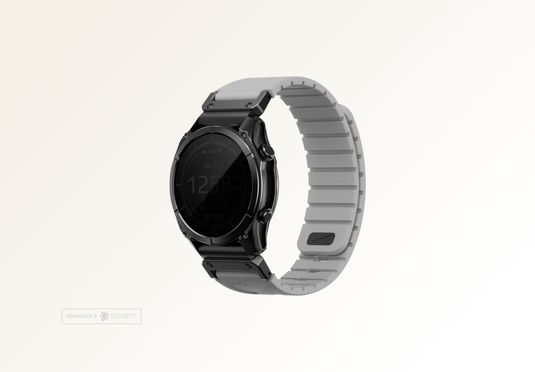 Ремешок Uniq FLUO для часов Garmin 22мм каучуковый (Серый)