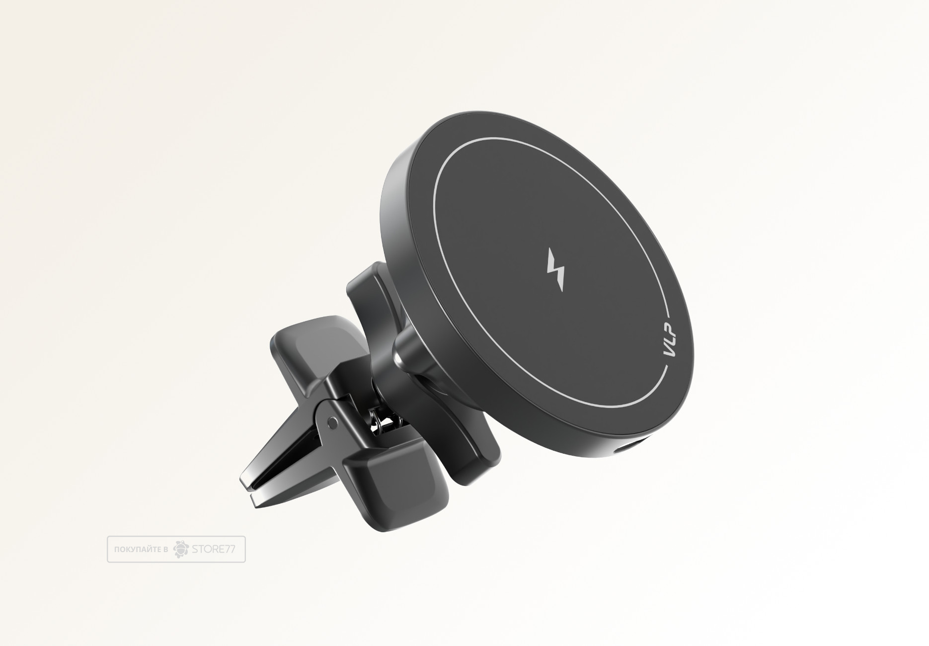 Автомобильный держатель VLP Lite Snap Charge с поддержкой MagSafe, Qi2 15 Вт (Черный)
