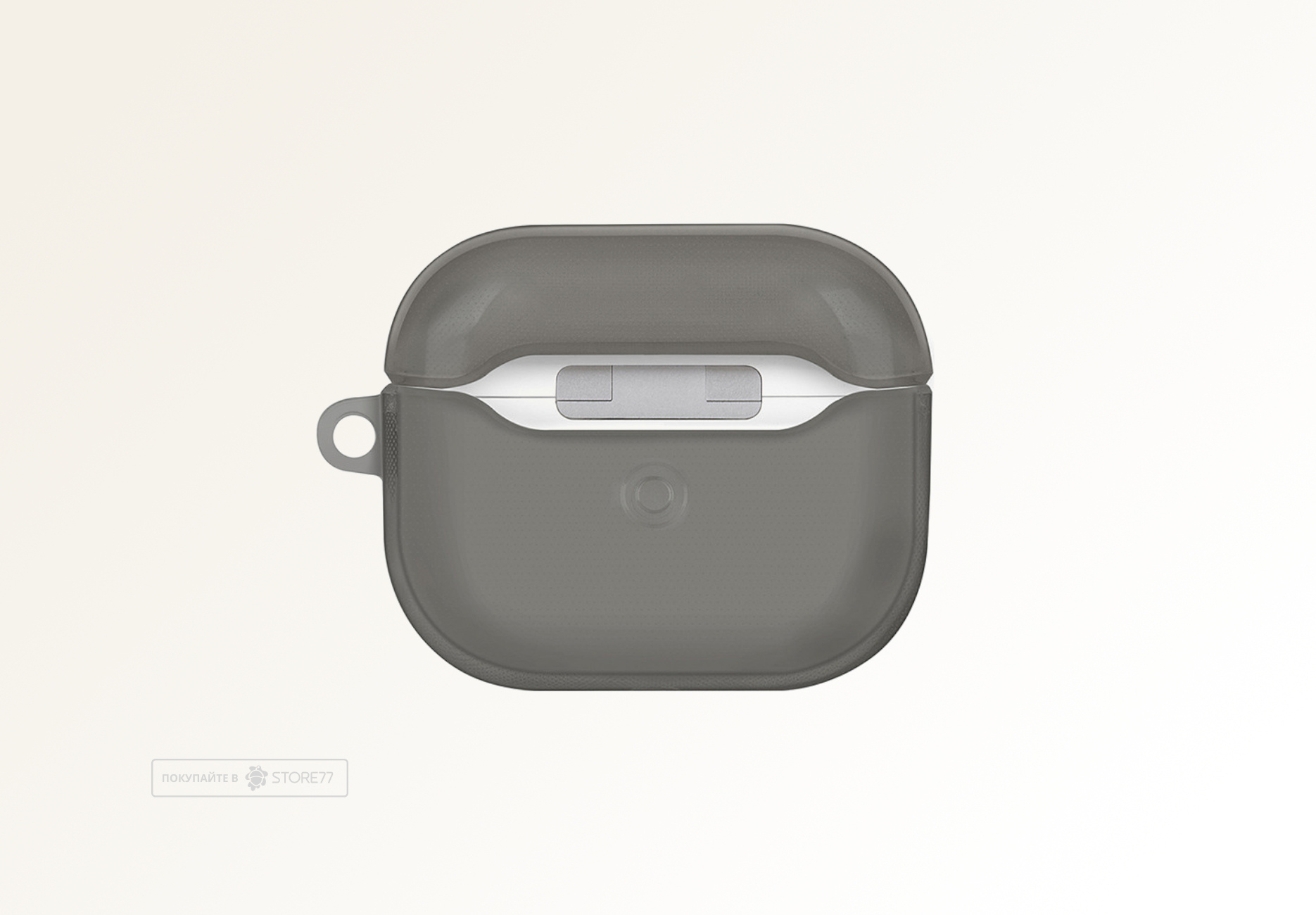 Чехол Uniq Glase для Airpods 3 с карабином (Серый)