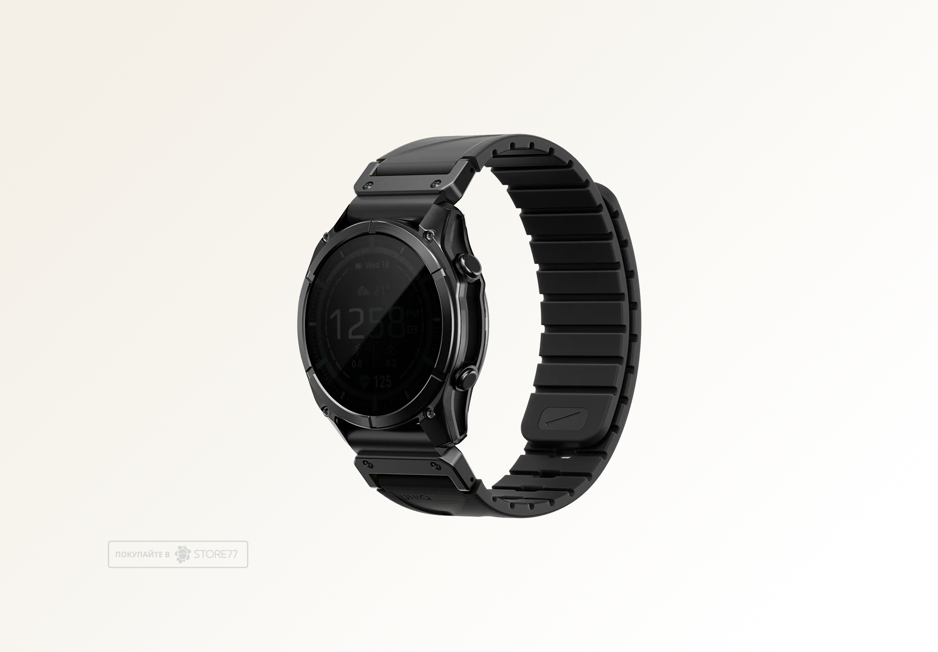 Ремешок Uniq FLUO для часов Garmin 26мм каучуковый (Черный)