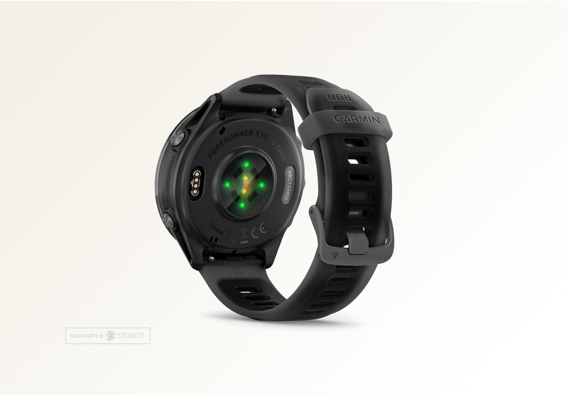 Умные часы Garmin FORERUNNER 570 47 мм, корпус: серый (Slate Gray), с черным силиконовым ремешком