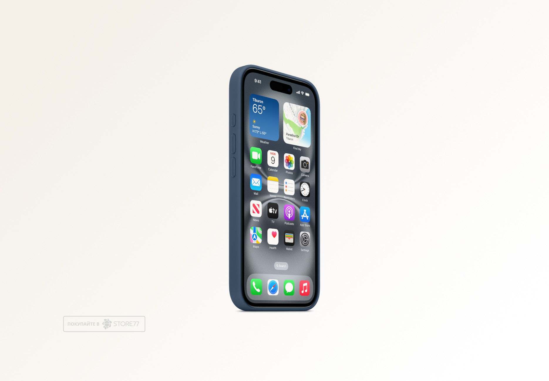 Чехол Тор силиконовый с поддержкой MagSafe для iPhone 16 (Синий)