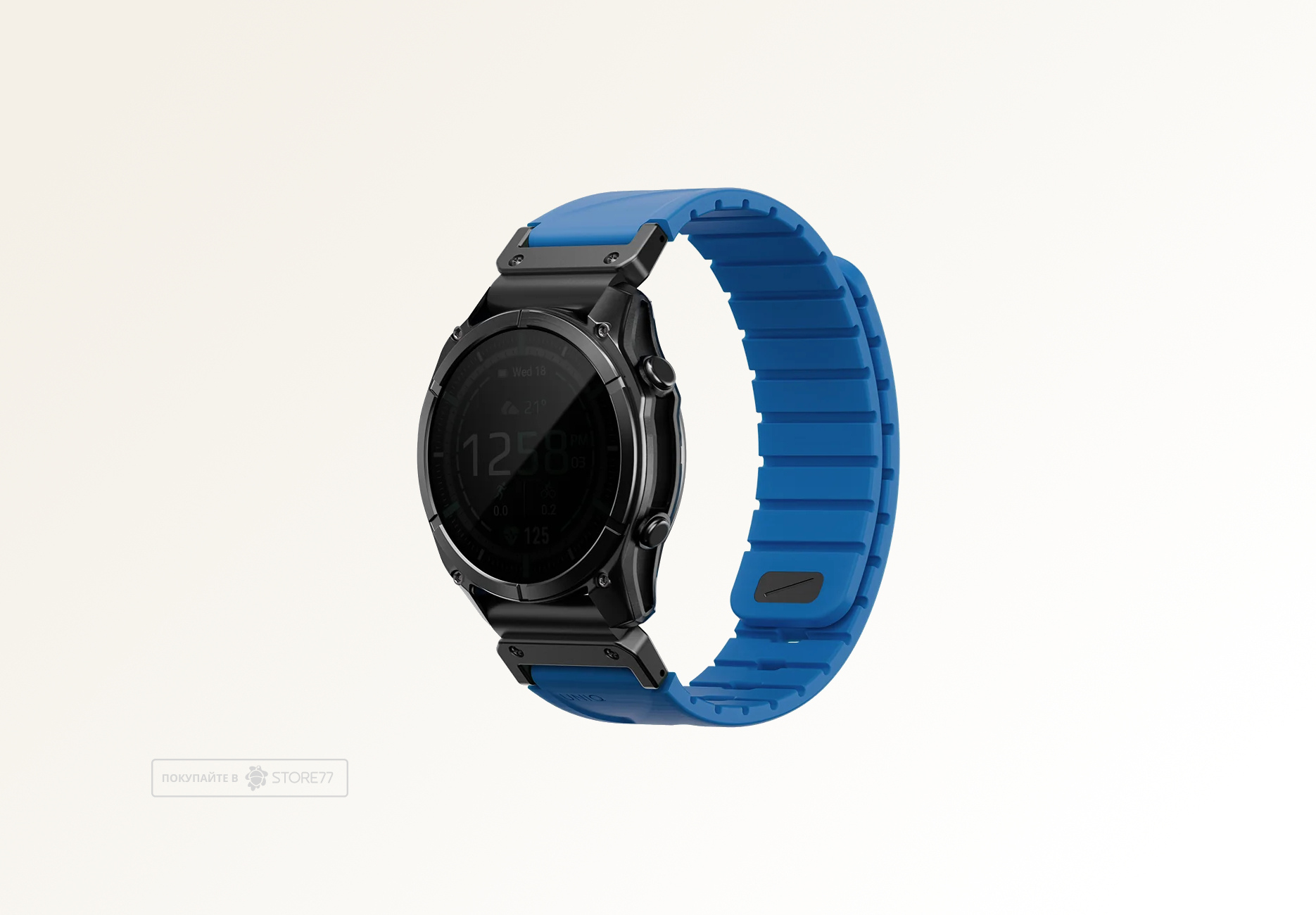 Ремешок Uniq FLUO для часов Garmin 22мм каучуковый (Синий)