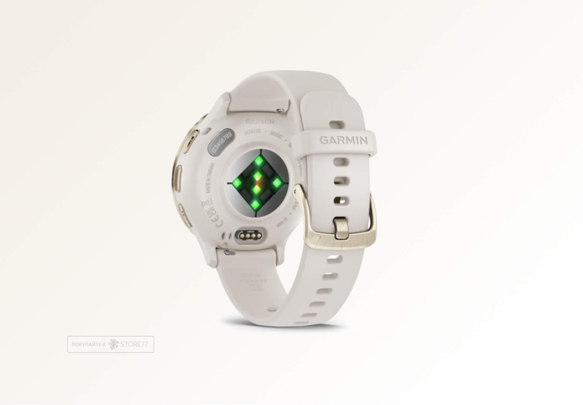 Умные часы Garmin VENU 3s 41 мм, корпус: золотистый (Soft Gold), с силиконовым ремешком цвета слоновая кость (Ivory Case)