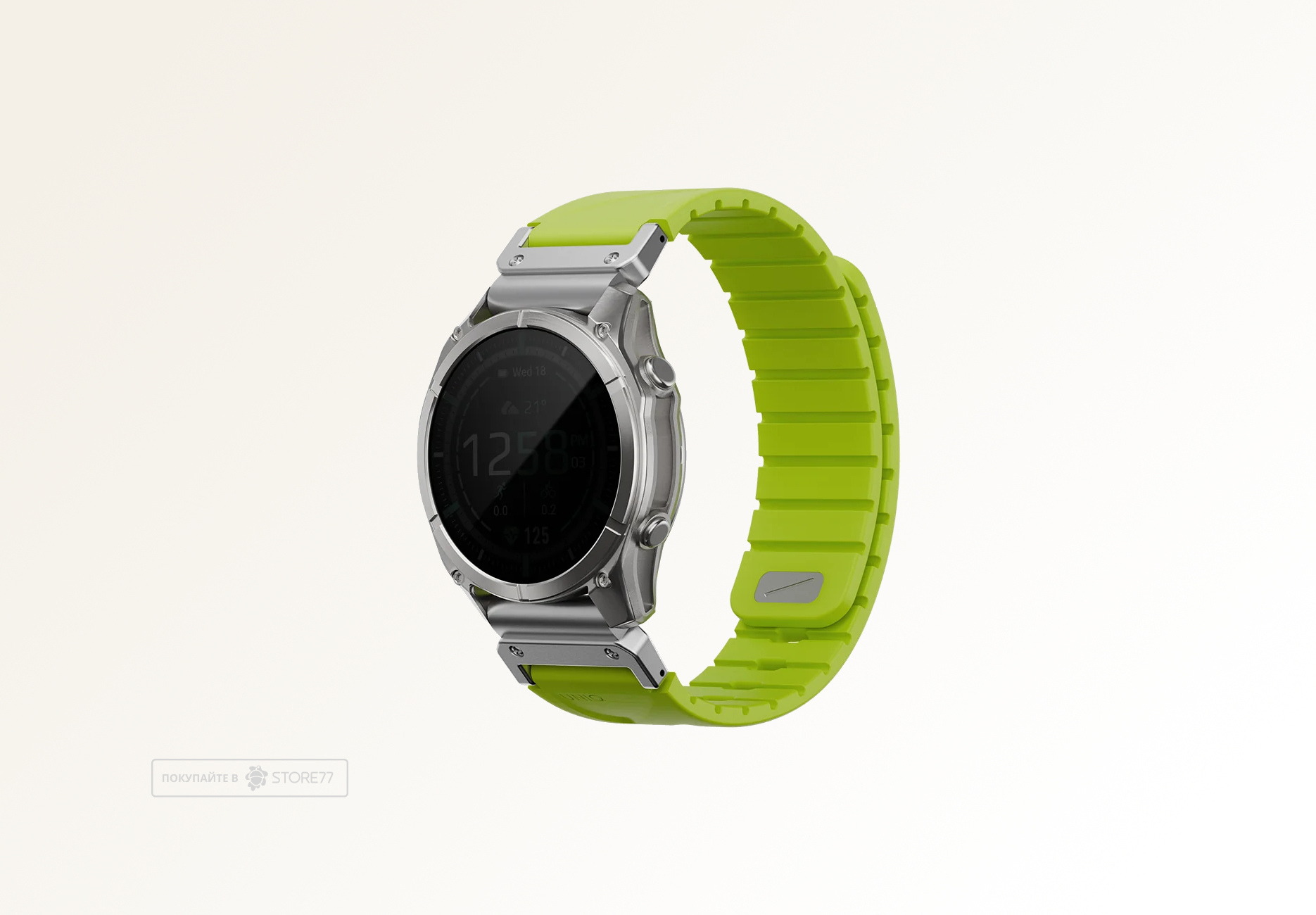 Ремешок Uniq FLUO для часов Garmin 26мм каучуковый (Зеленый)