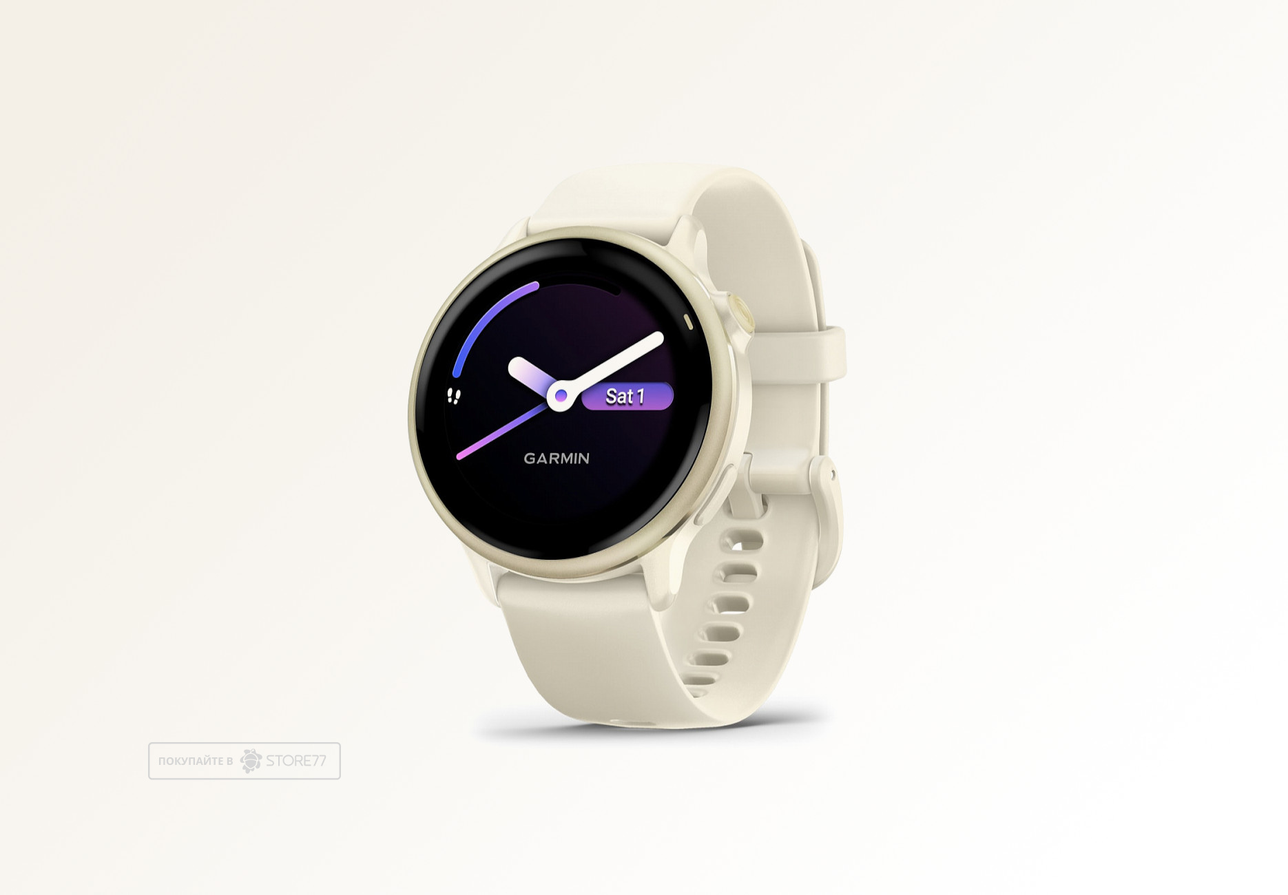 Умные часы Garmin VIVOACTIVE 6 42 мм, корпус: лунно-золотистый (Lunar Gold), с силиконовым ремешком цвета слоновая кость