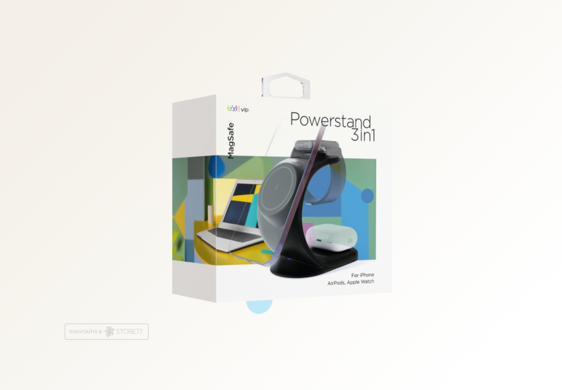 Беспроводное зарядное устройство VLP Powerstand 3-в-1 (Черное)