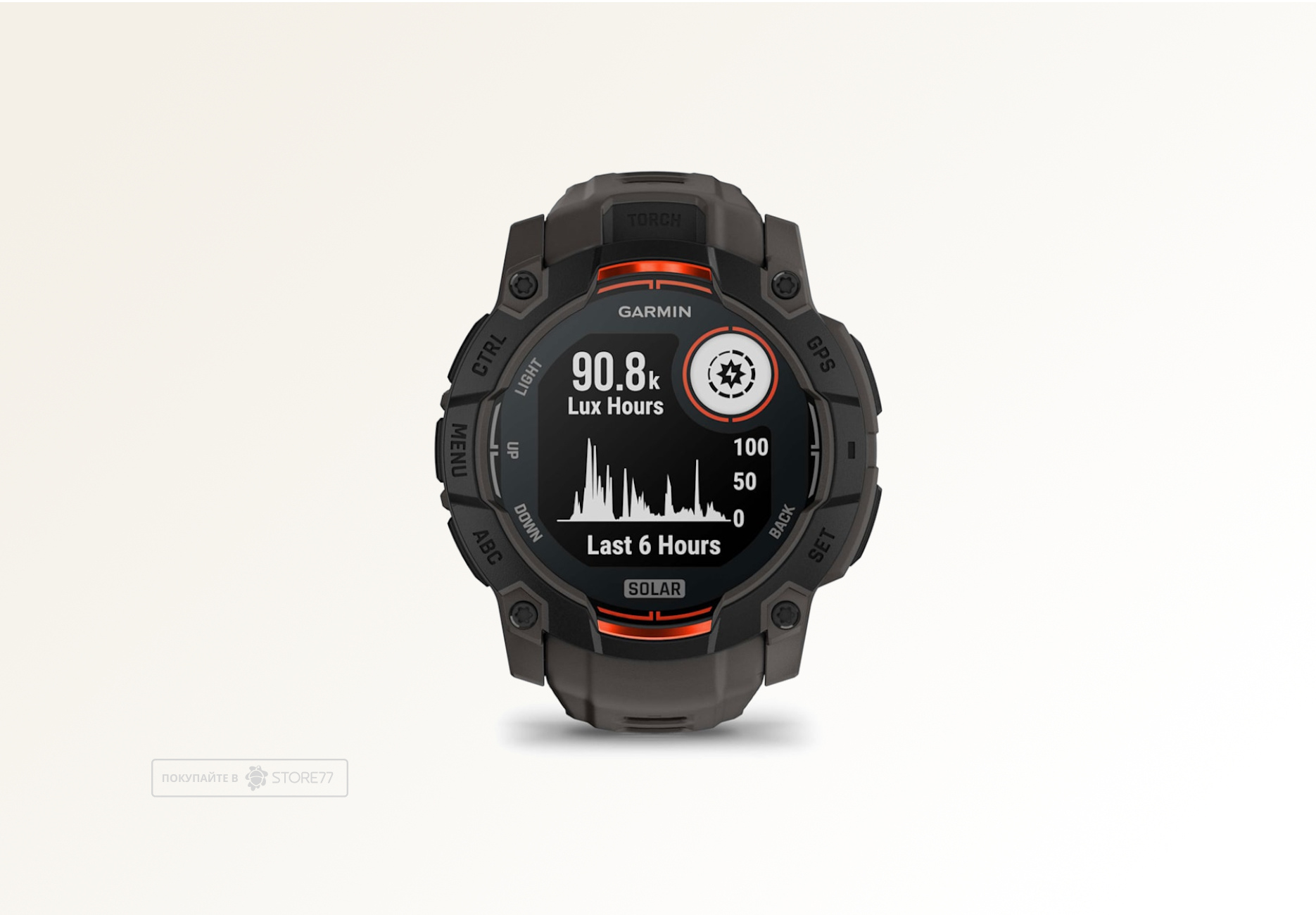 Умные часы Garmin INSTINCT 3 50 мм Solar, корпус: черный (Black), с угольно-черным силиконовым ремешком (Charcoal Band)