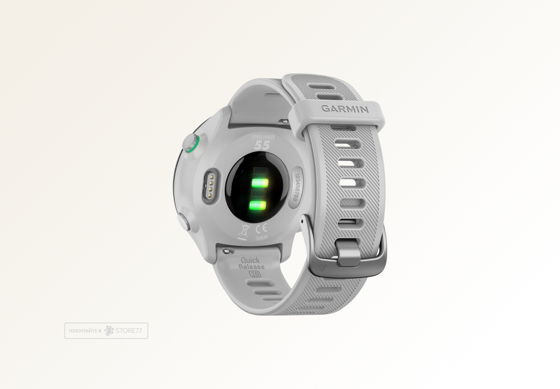 Умные часы Garmin FORERUNNER 55 42 мм, корпус: белый, с белым силиконовым ремешком (White)