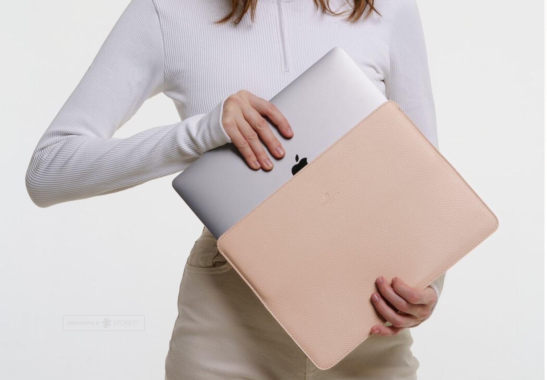 Чехол кожаный Stoneguard 510 для Macbook Air/Pro 13" (Розовый)