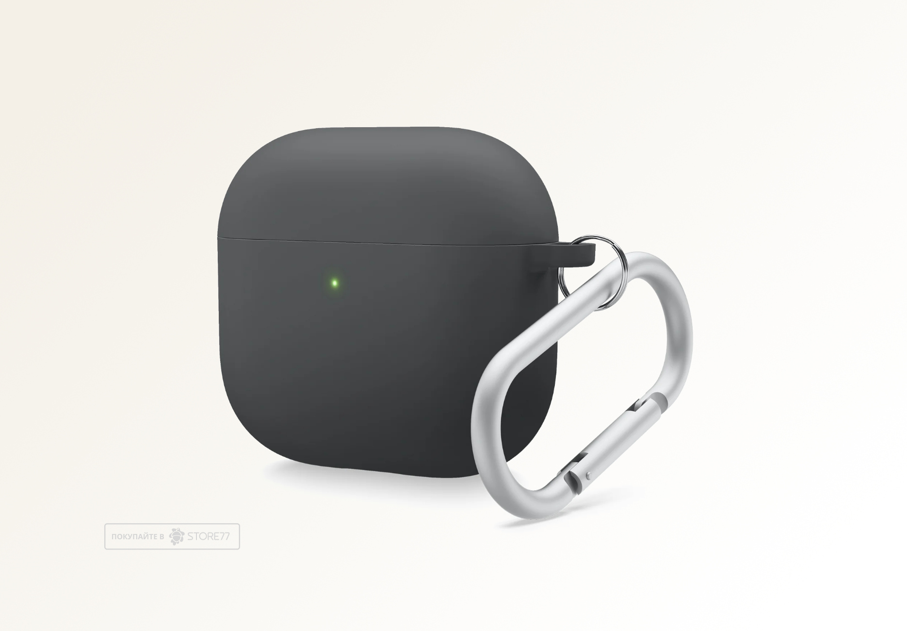 Чехол Elago для AirPods 4 Liquid Hybrid с карабином (Черный)